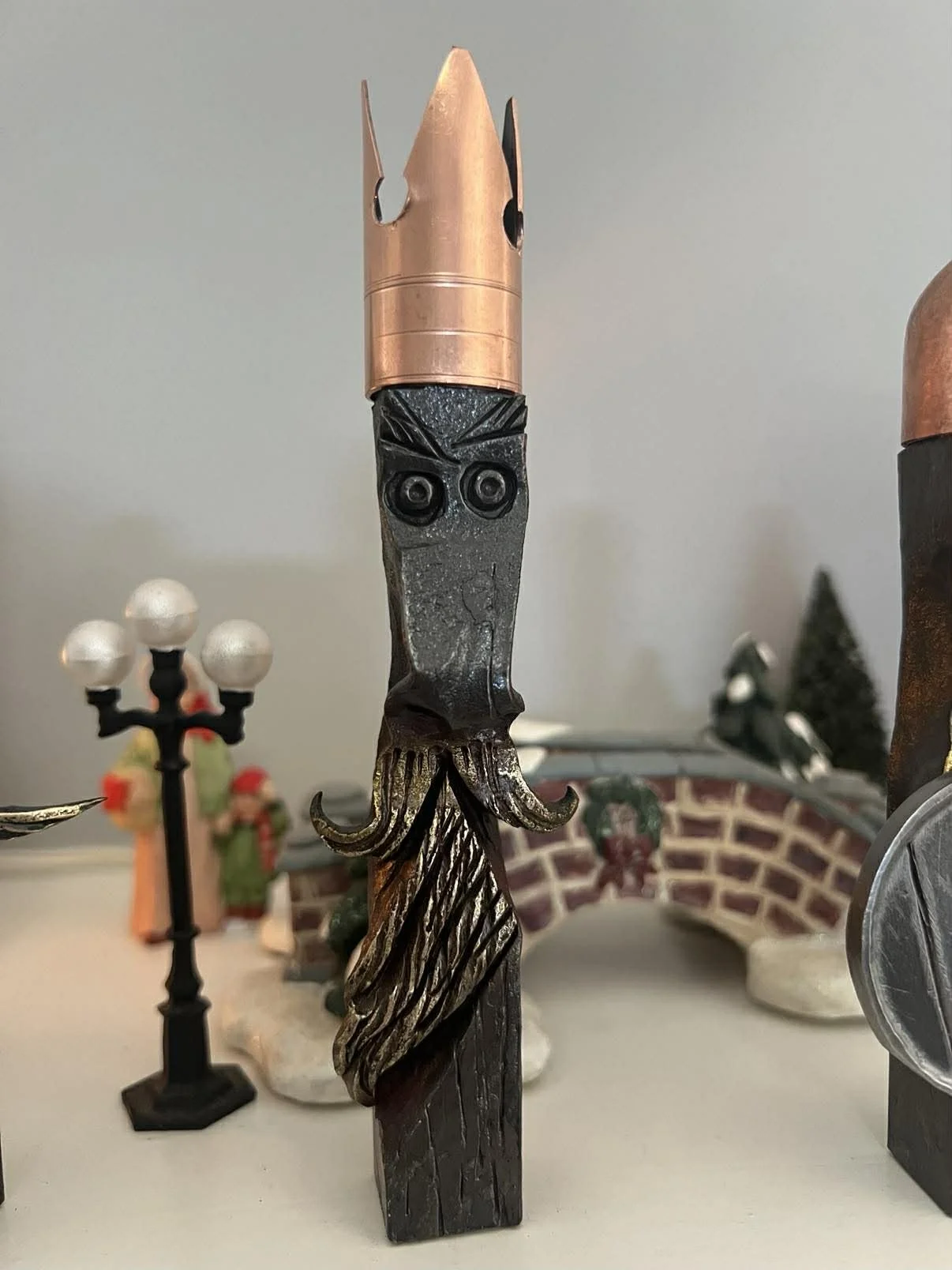 Mixed Media Chess Piece in Steel and Copper