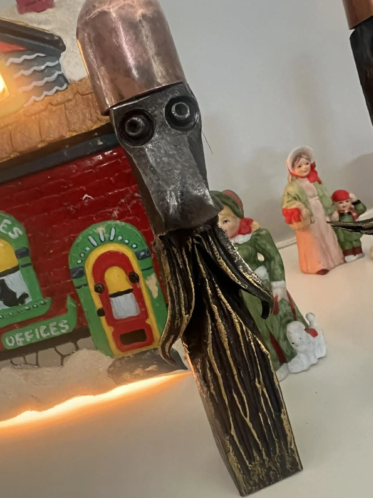 Mixed Media Chess Piece in Steel and Copper