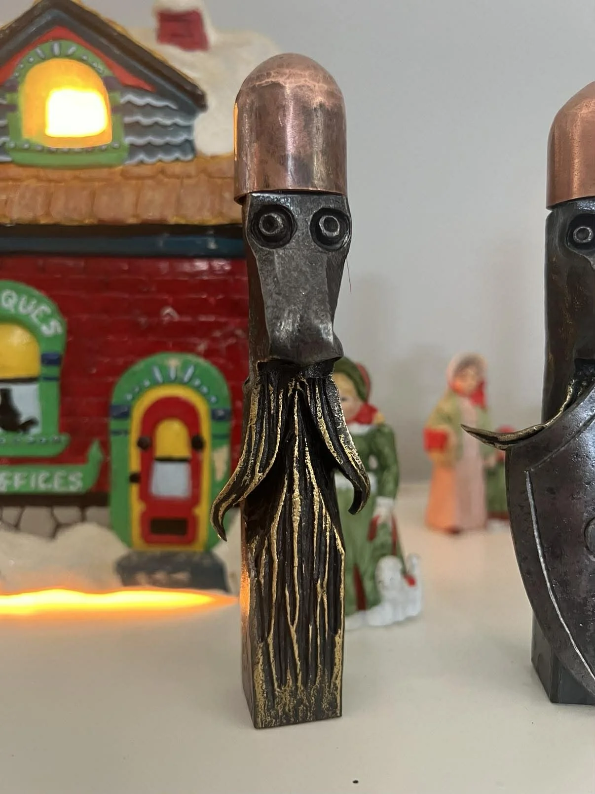 Mixed Media Chess Piece in Steel and Copper