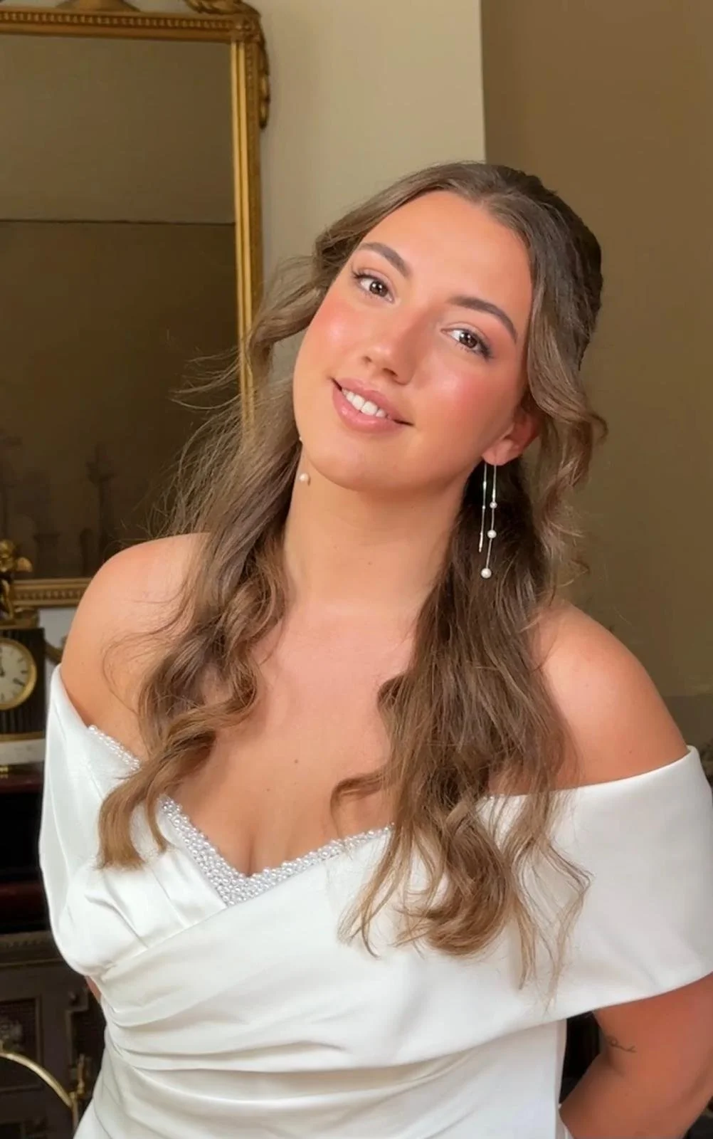 Soft glam bridal makeup with radiant skin