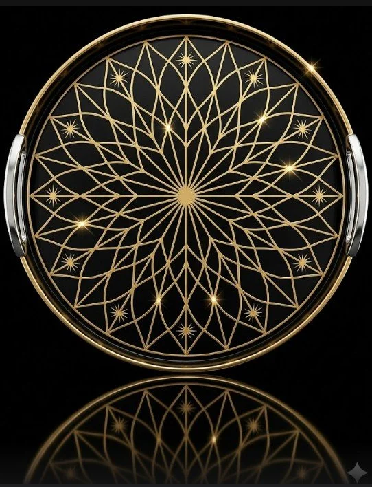 The Metallic Luxe

High-shine opulence featuring heavy gold encrustations and bold patterns. Jewelry for your tabletop.