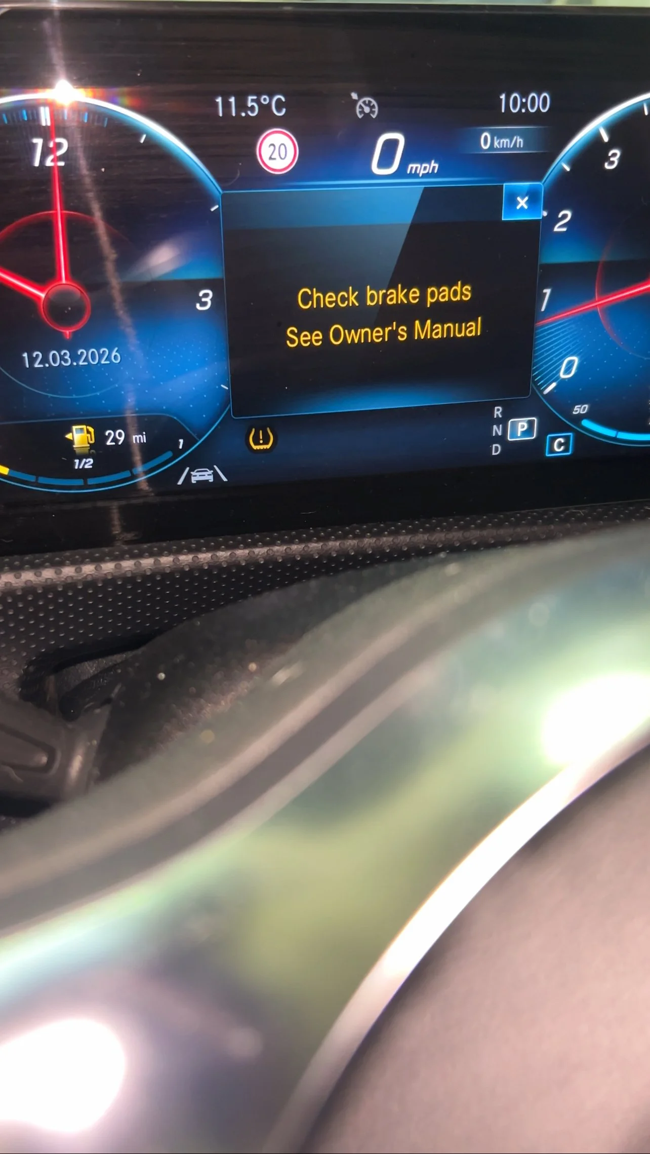 Mercedes Brake Wear Warning Light