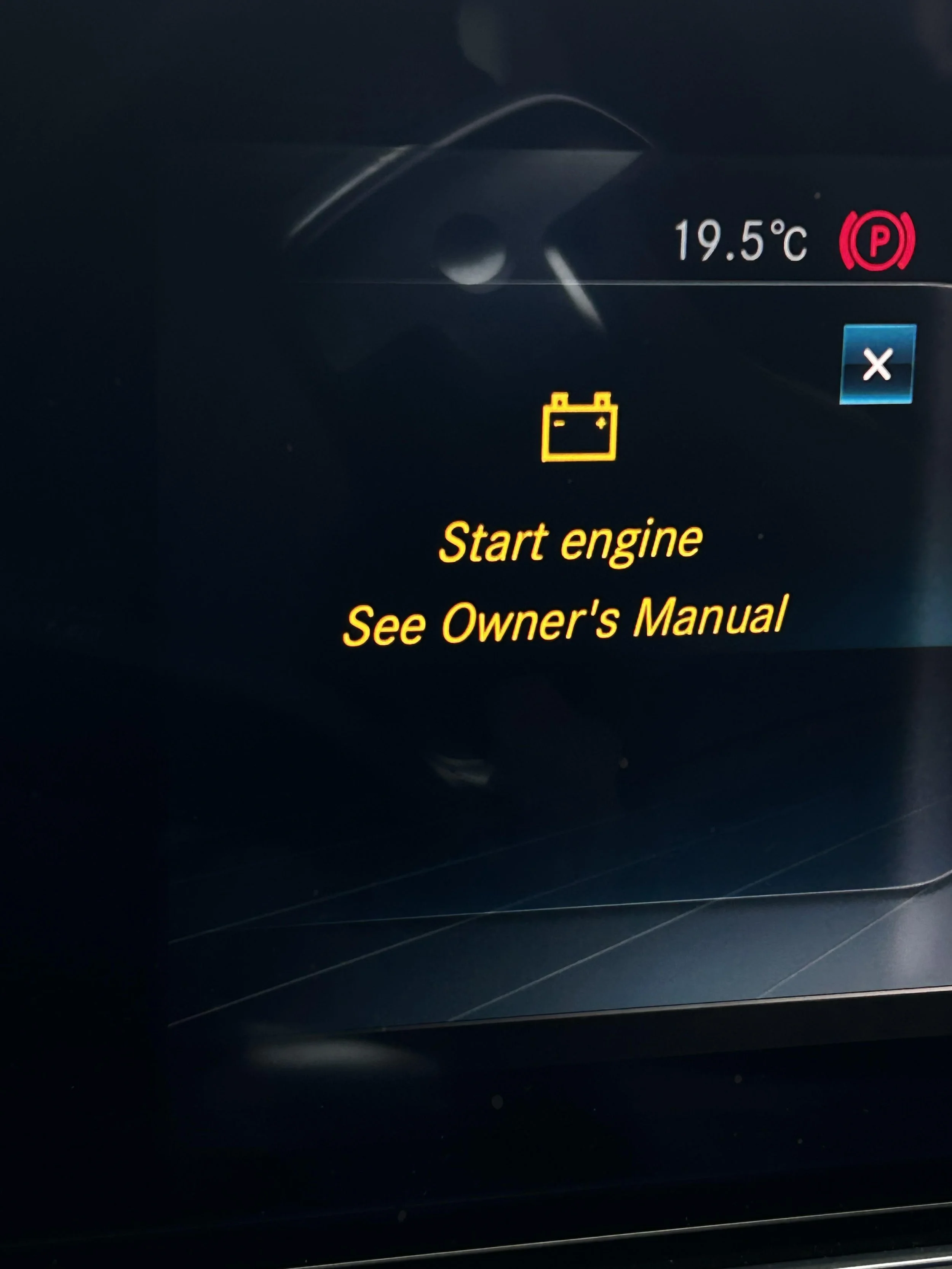 Start Engine See Operator’s Manual – Mercedes Warning