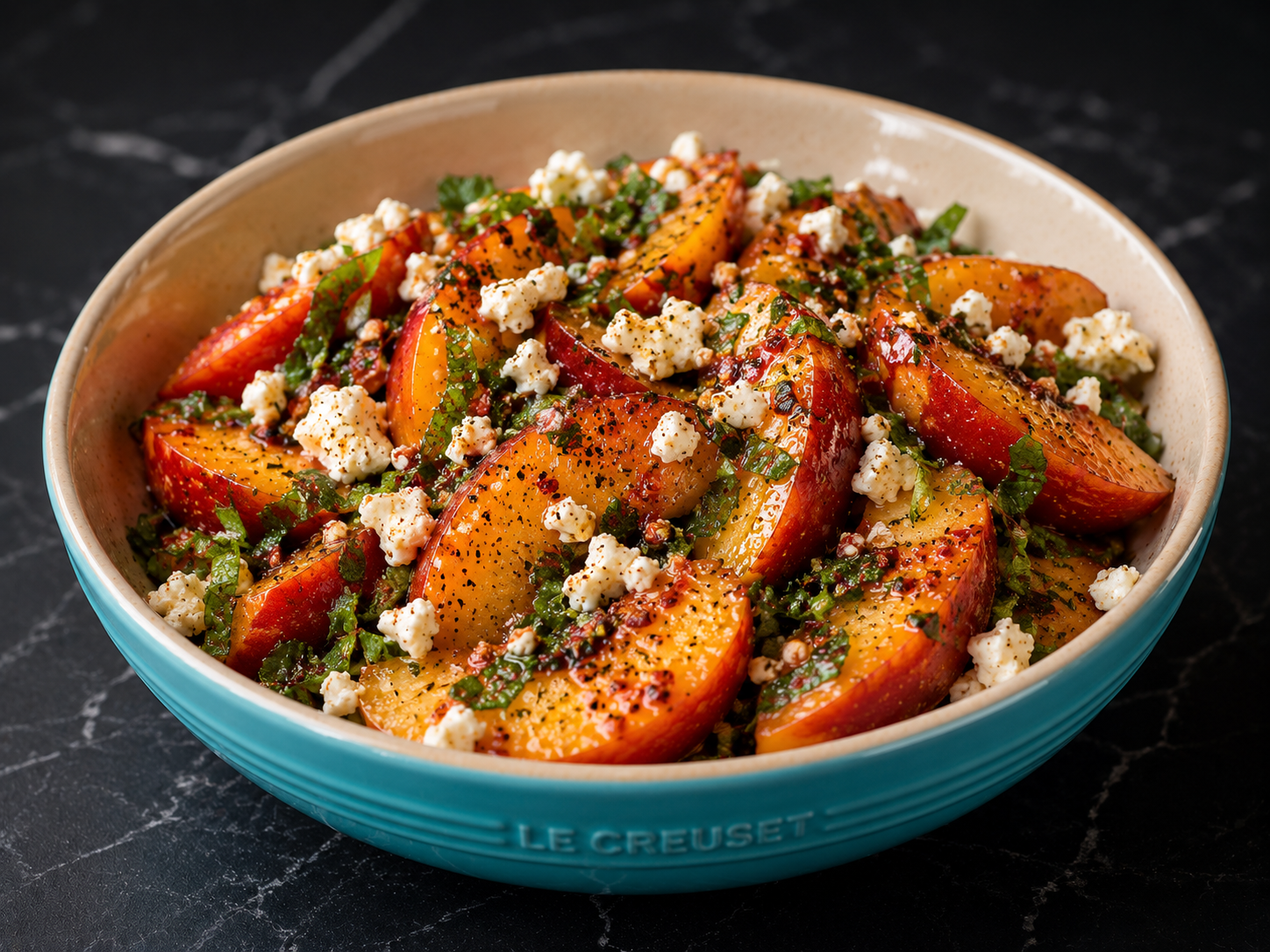 Peach &amp; Mint Salad with Feta