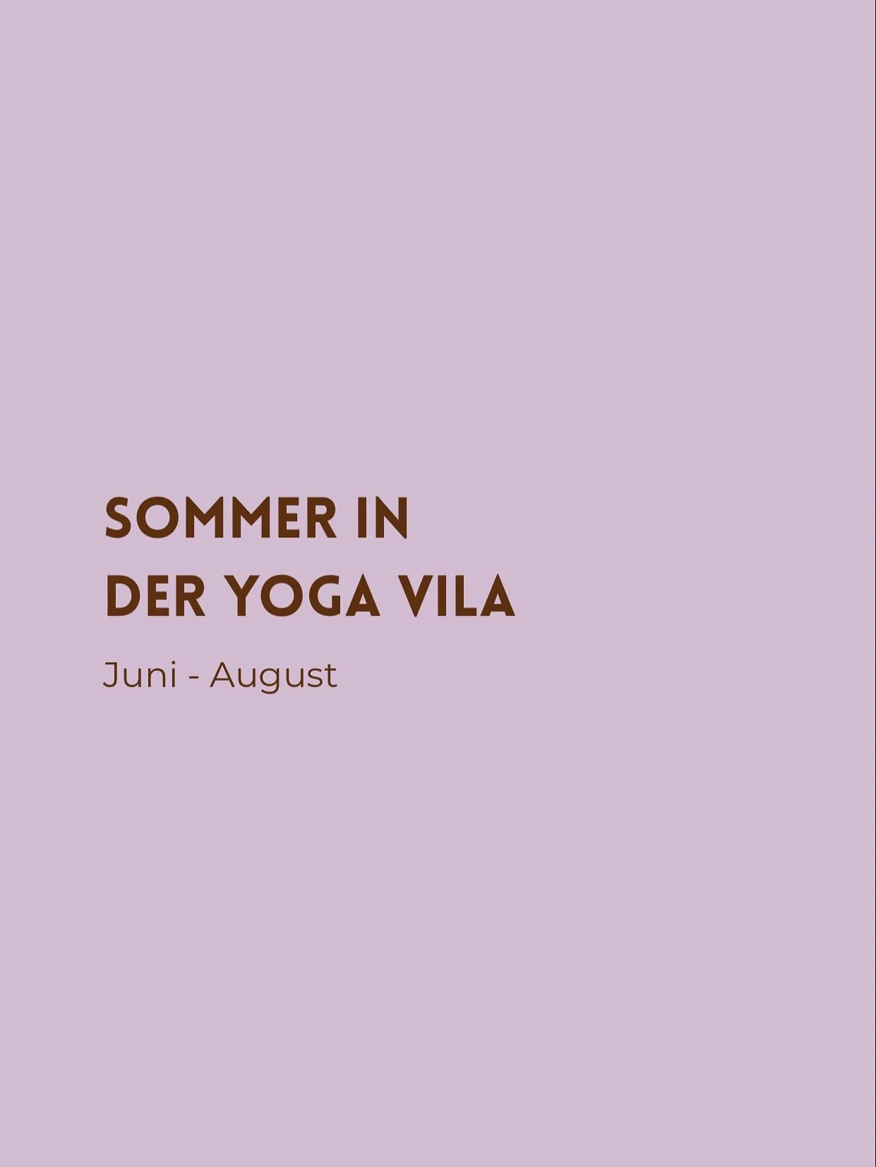 ☀️ Sommer in der Yoga Vila ☀️

Der Sommer ist da &ndash; und wir wissen, dass viele von euch unterwegs sind, die Berge genie&szlig;en, baden gehen oder einfach das Leben drau&szlig;en feiern. Genau so soll es sein. 🤍

Gleichzeitig m&ouml;chten wir d