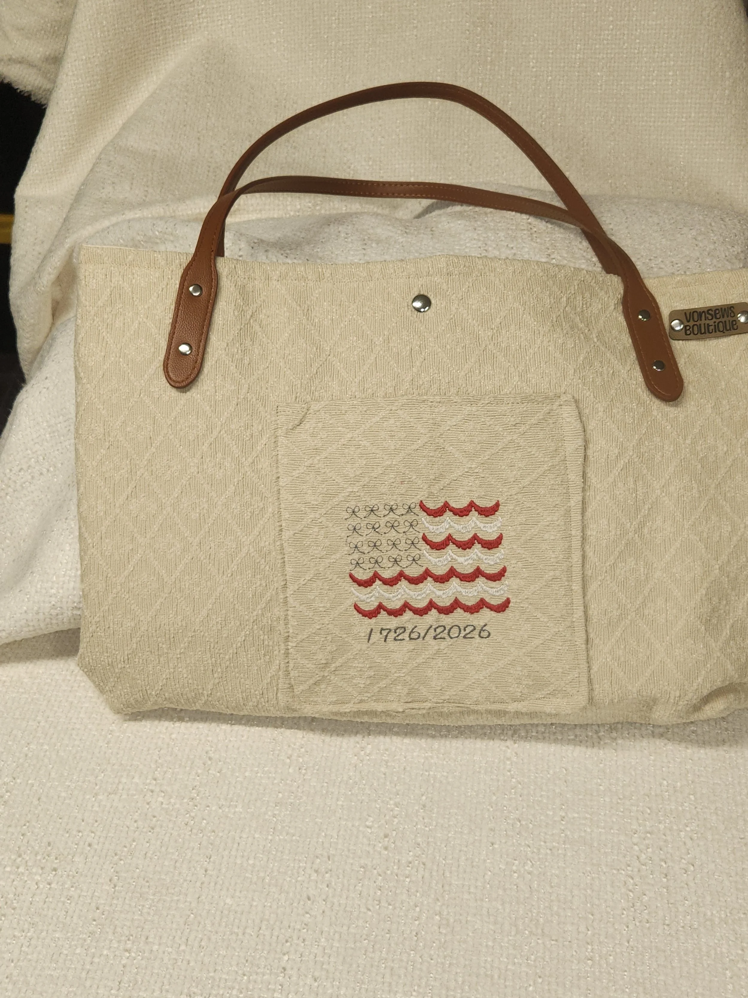 Patriotic Elegance: Handcrafted 4th of July Tote