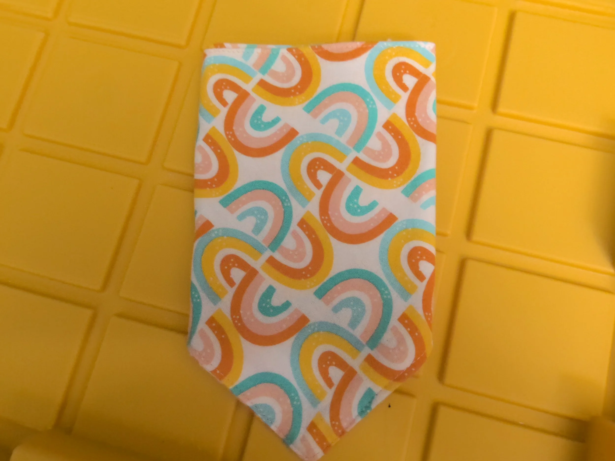 Handcrafted Rainbow Dog Bandana