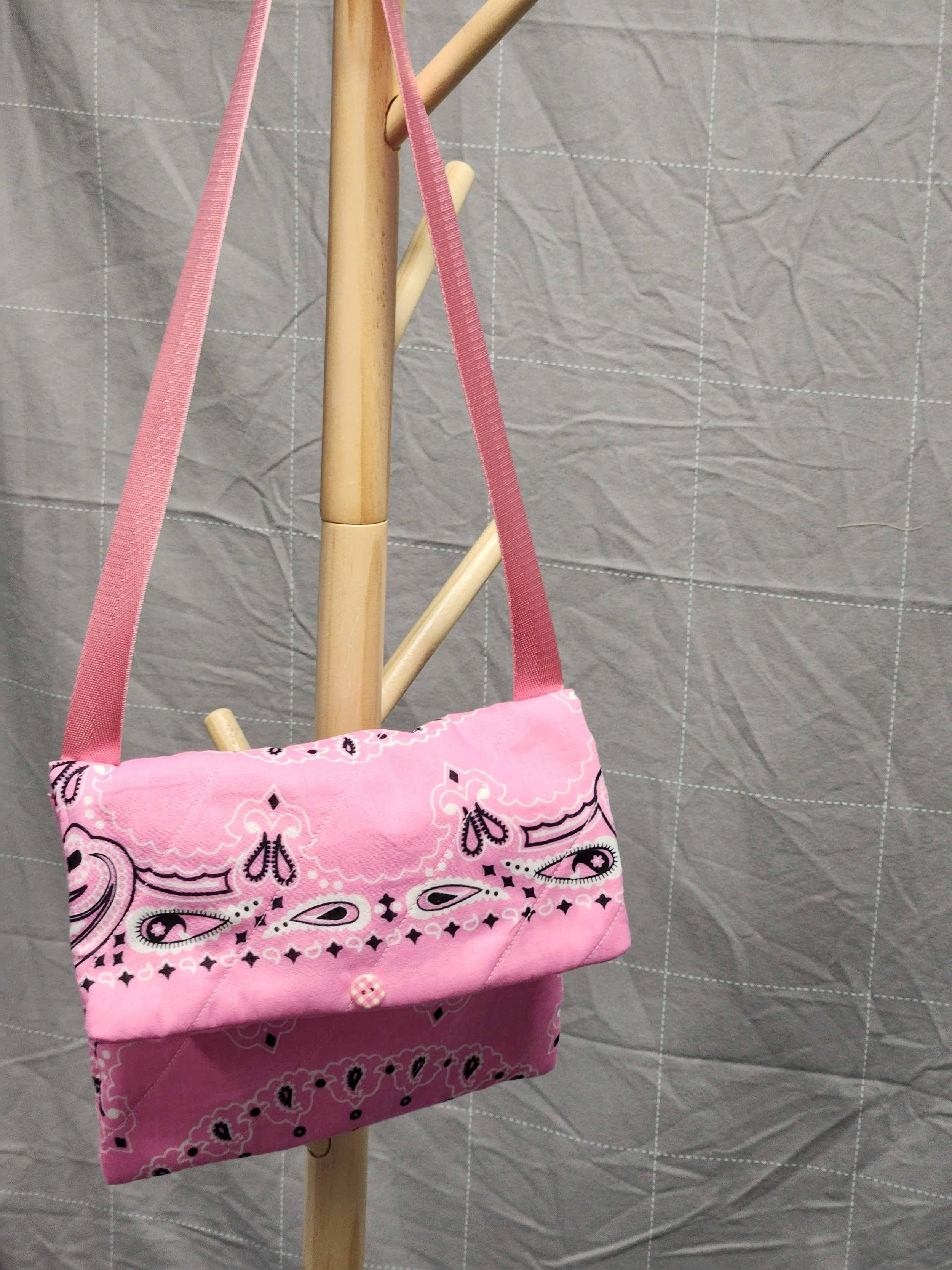 Chic Pink Bandana Shoulder Bag