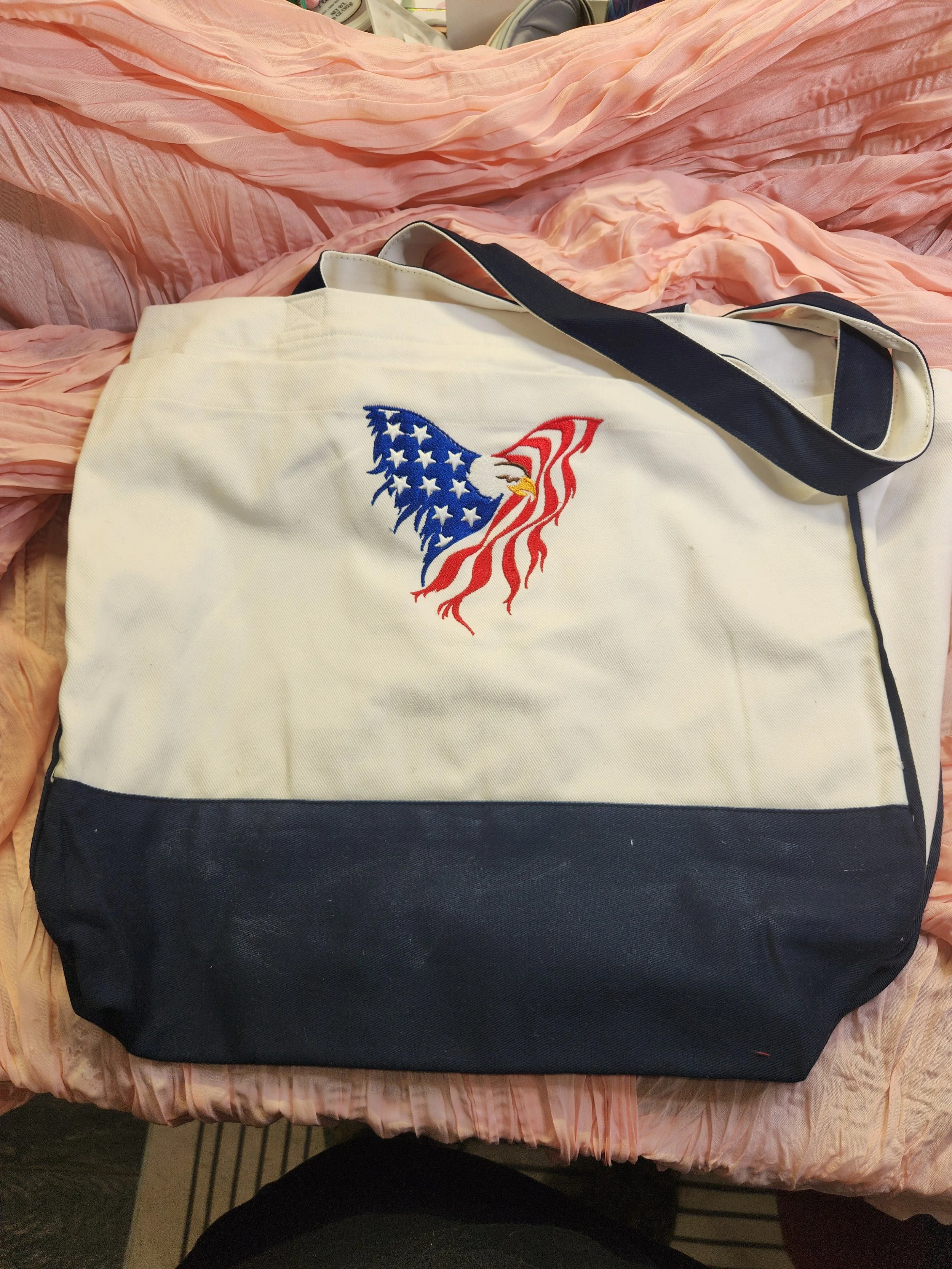 Custom Embroidered Patriotic Heavyweight Canvas Bag