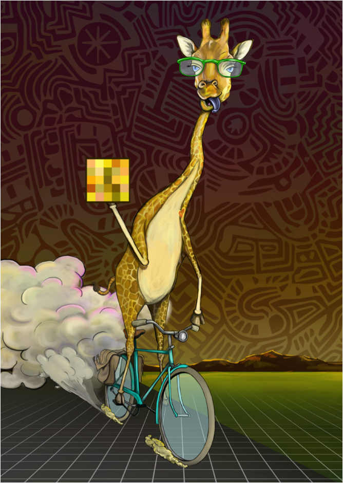 Bike Riding Giraffe