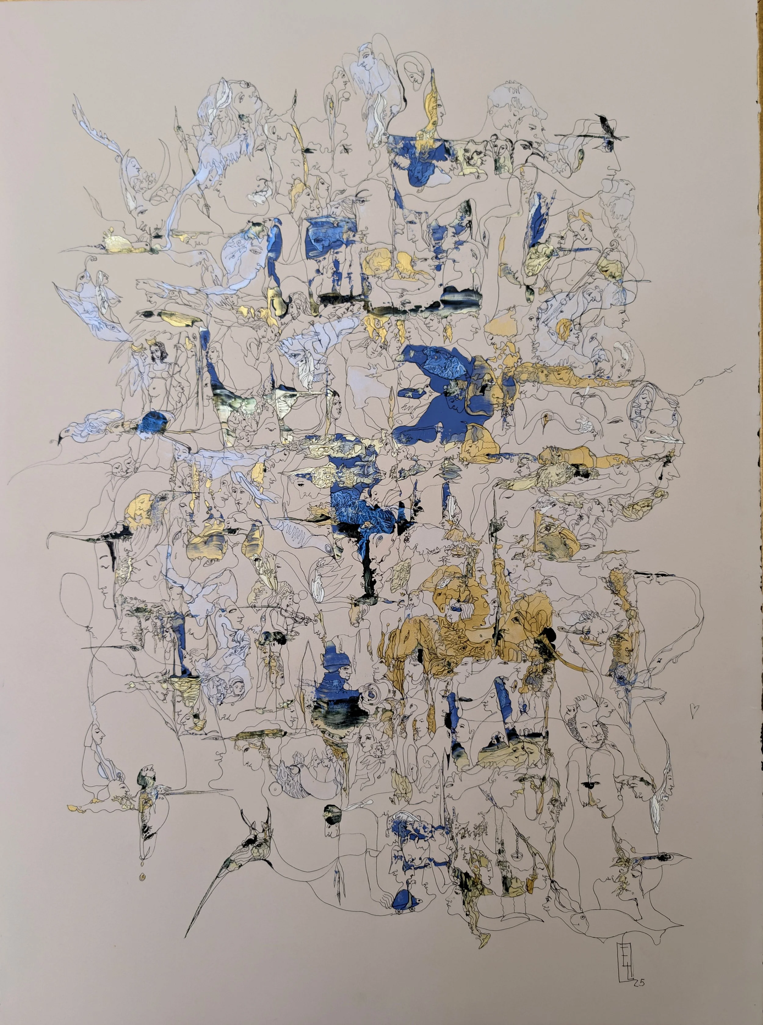 Journey to Infinity, 2025, Acrylic and Ink on Paper, 30x22.jpg