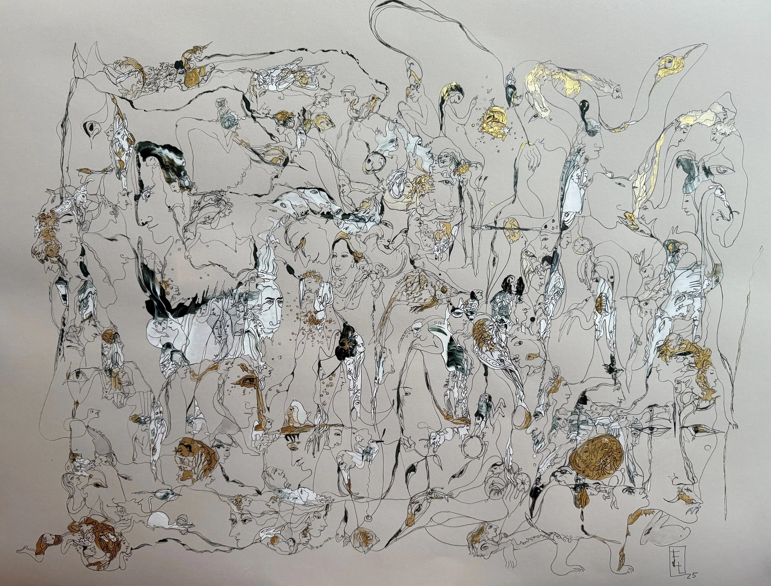 Conversation with Conscience, 2025, 22x30, frame 40.5”x28.5”.jpg