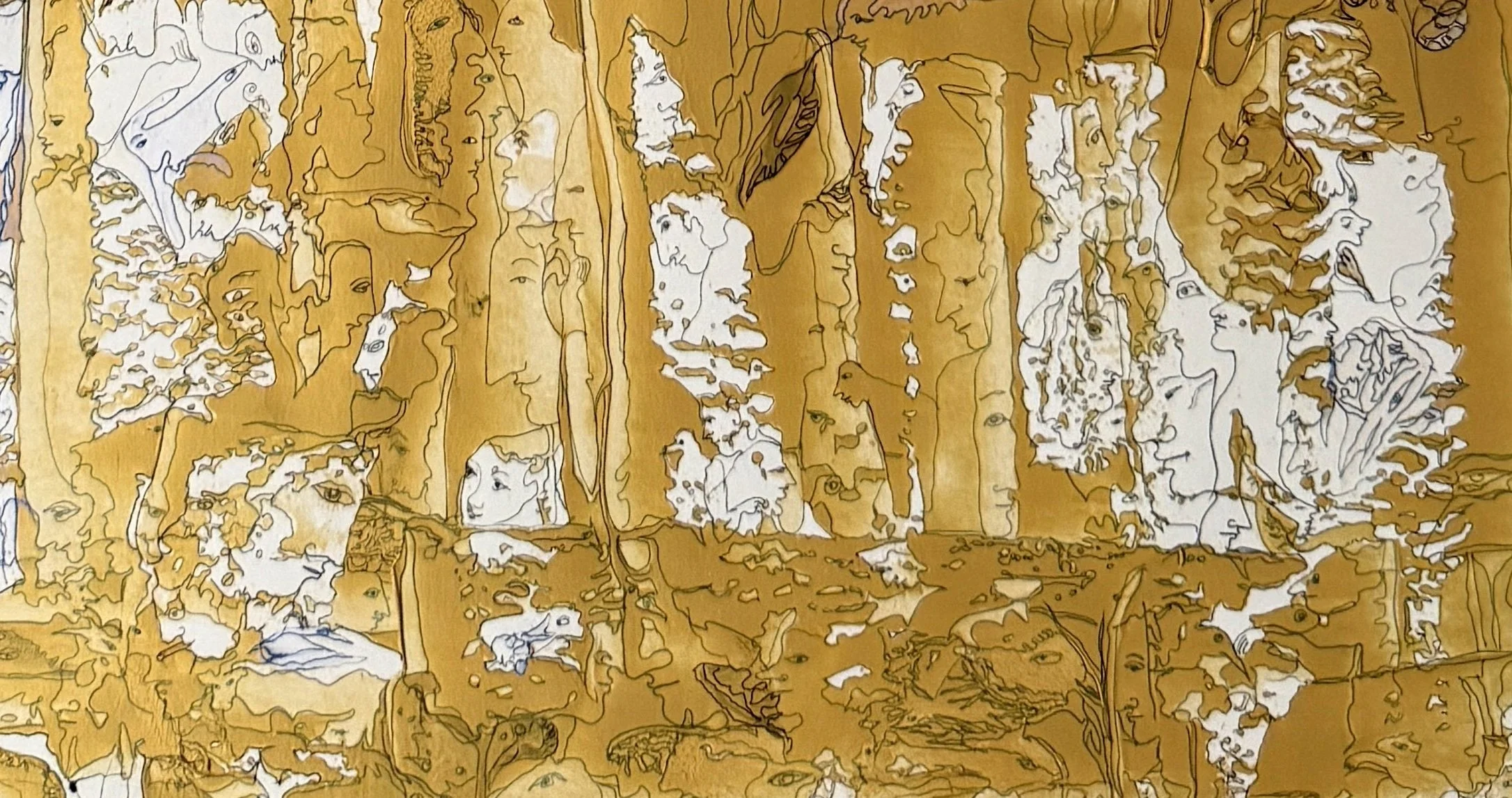 Golden Dreams, 2026, Acrylic and Ink on Paper, 30x22, detail 2.jpg