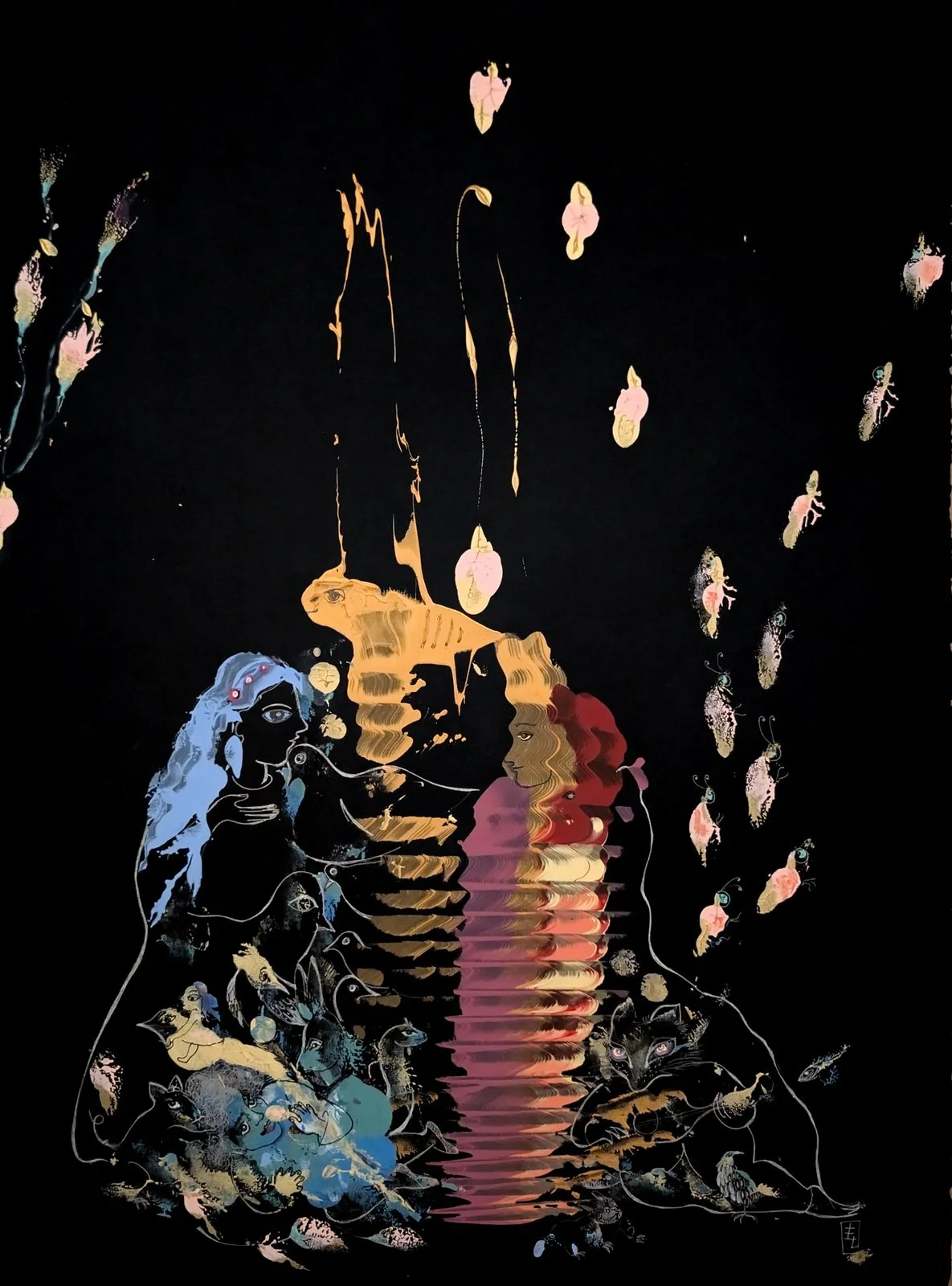 Two Princesses
 
Mirrored figures suggest duality, identity, and emotional connection within abstract surreal worlds.