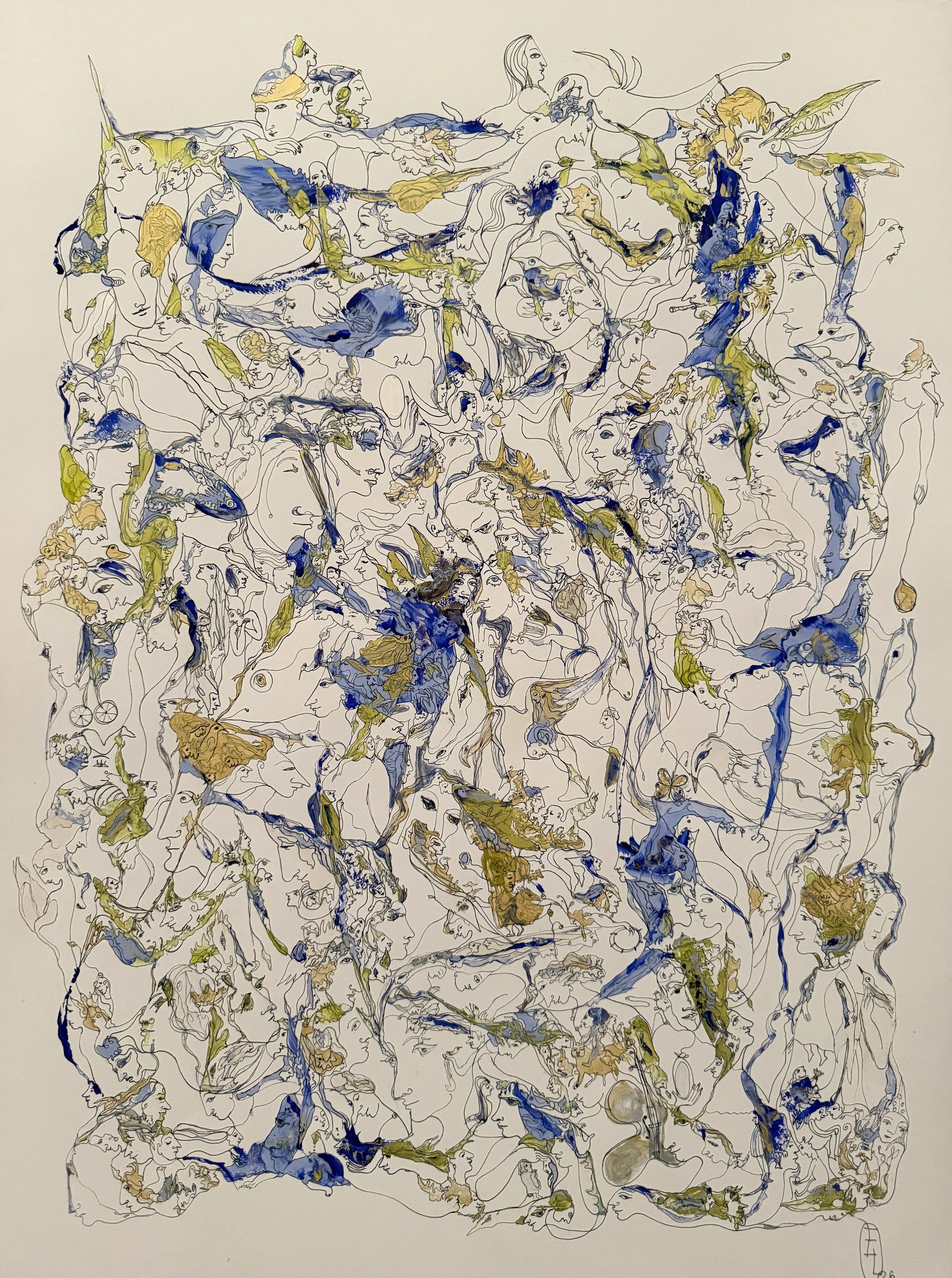 Blue Wind, 2026, Acrylic and Ink on Paper, 30x22.JPG