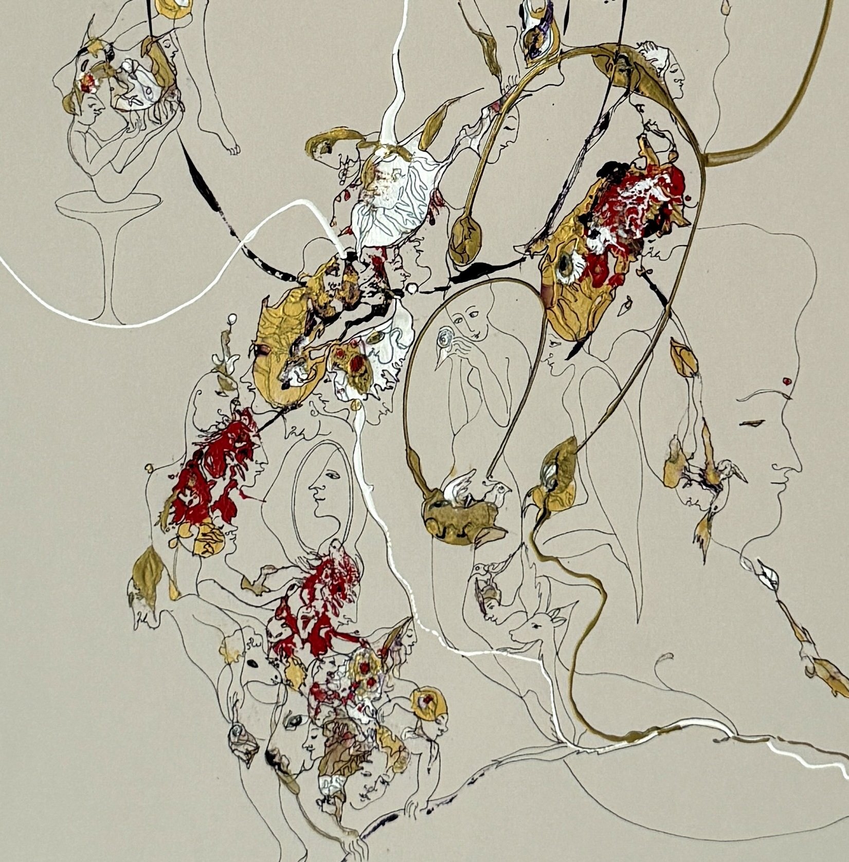 Letter to a Poet, 2026, Acrylic and Ink on Paper, 30x22, detail 2.jpg