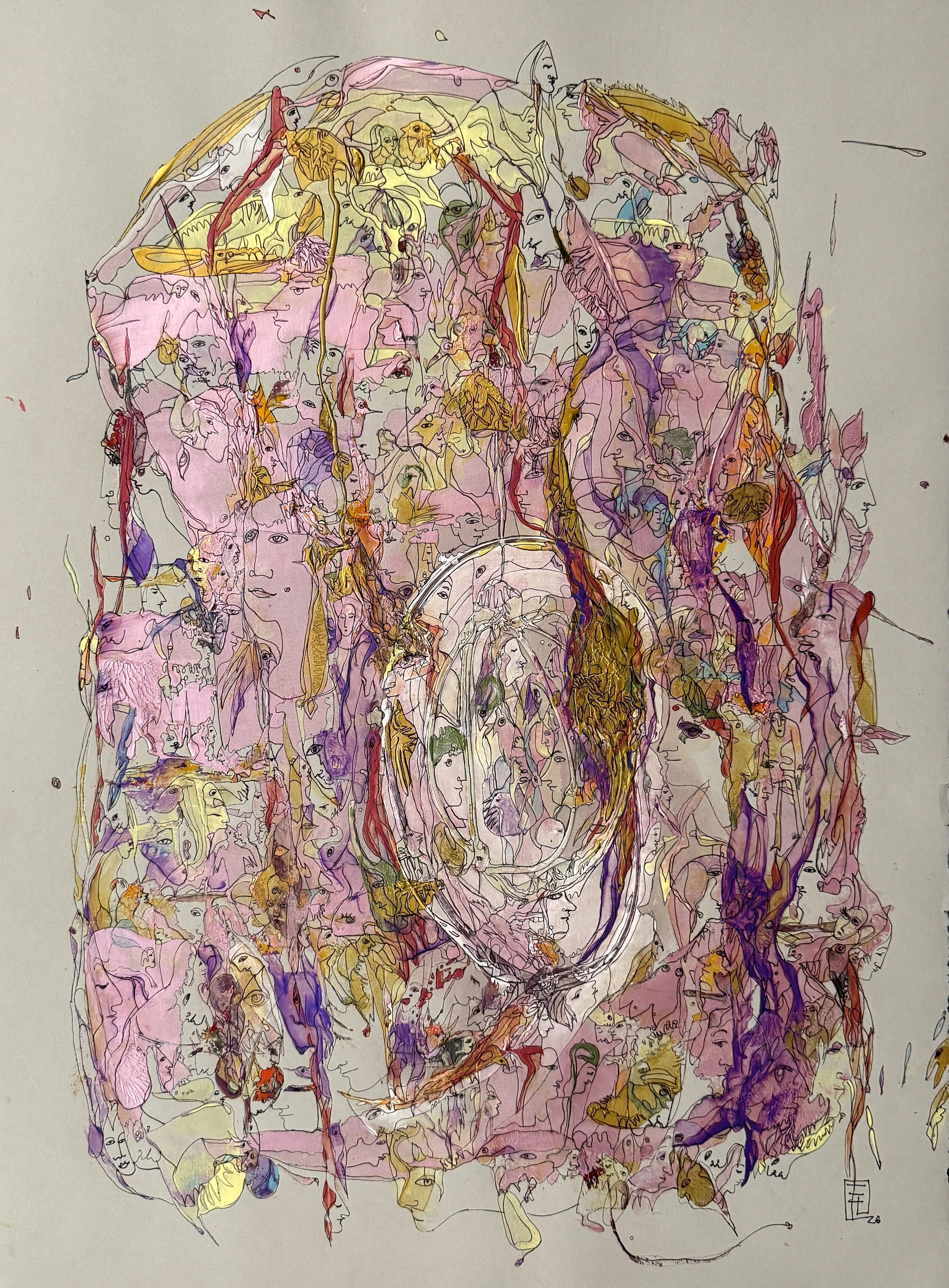 Melody, 2026, Acrylic and Ink on Paper, 30x22.jpg