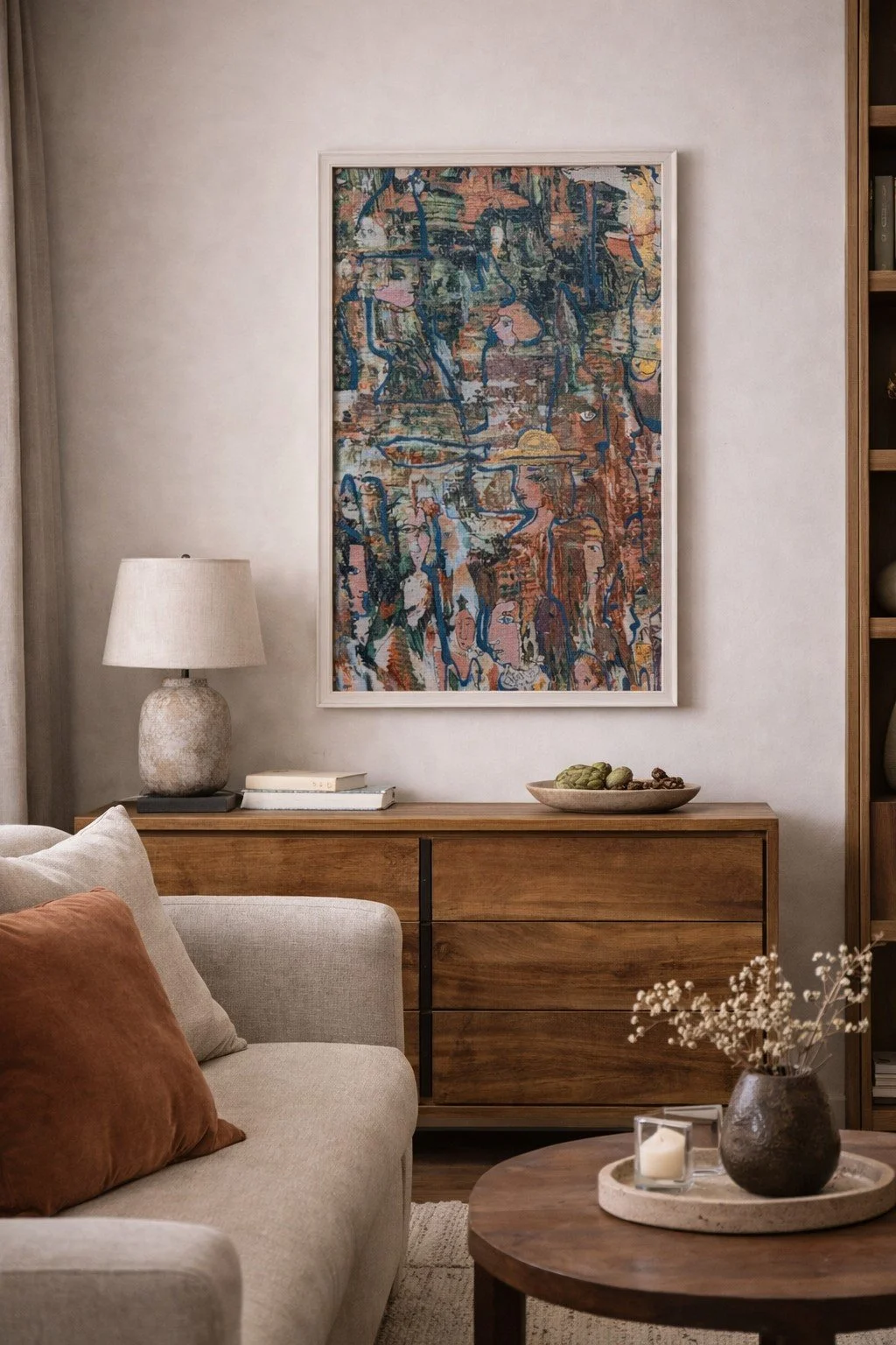 Yelena Lezhen, New York New York, Tapestry, 37x24 in the room.jpg