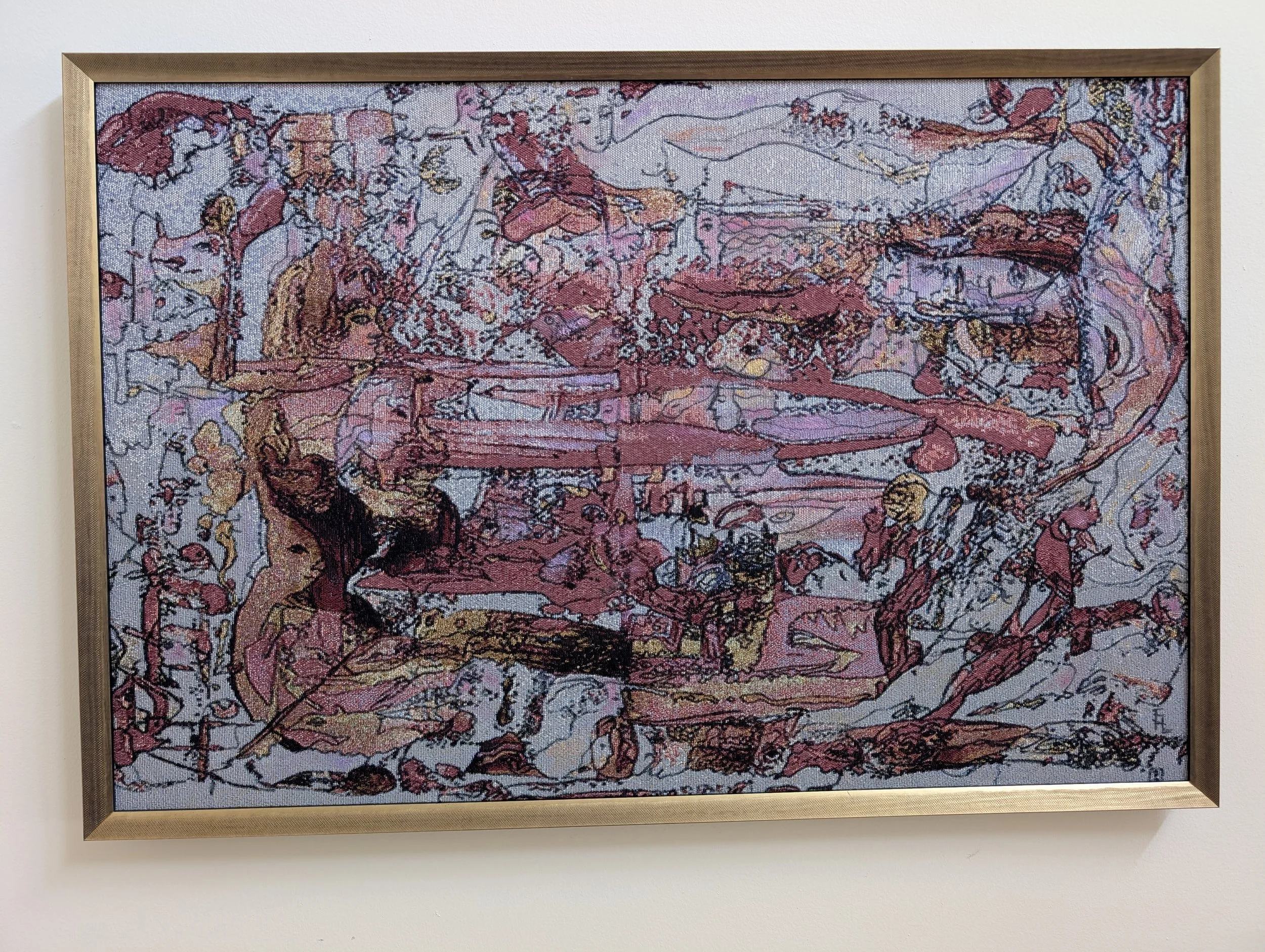 Yelena Lezhen, Strawberry Field, Tapestry, 24x36  on the wall.jpg