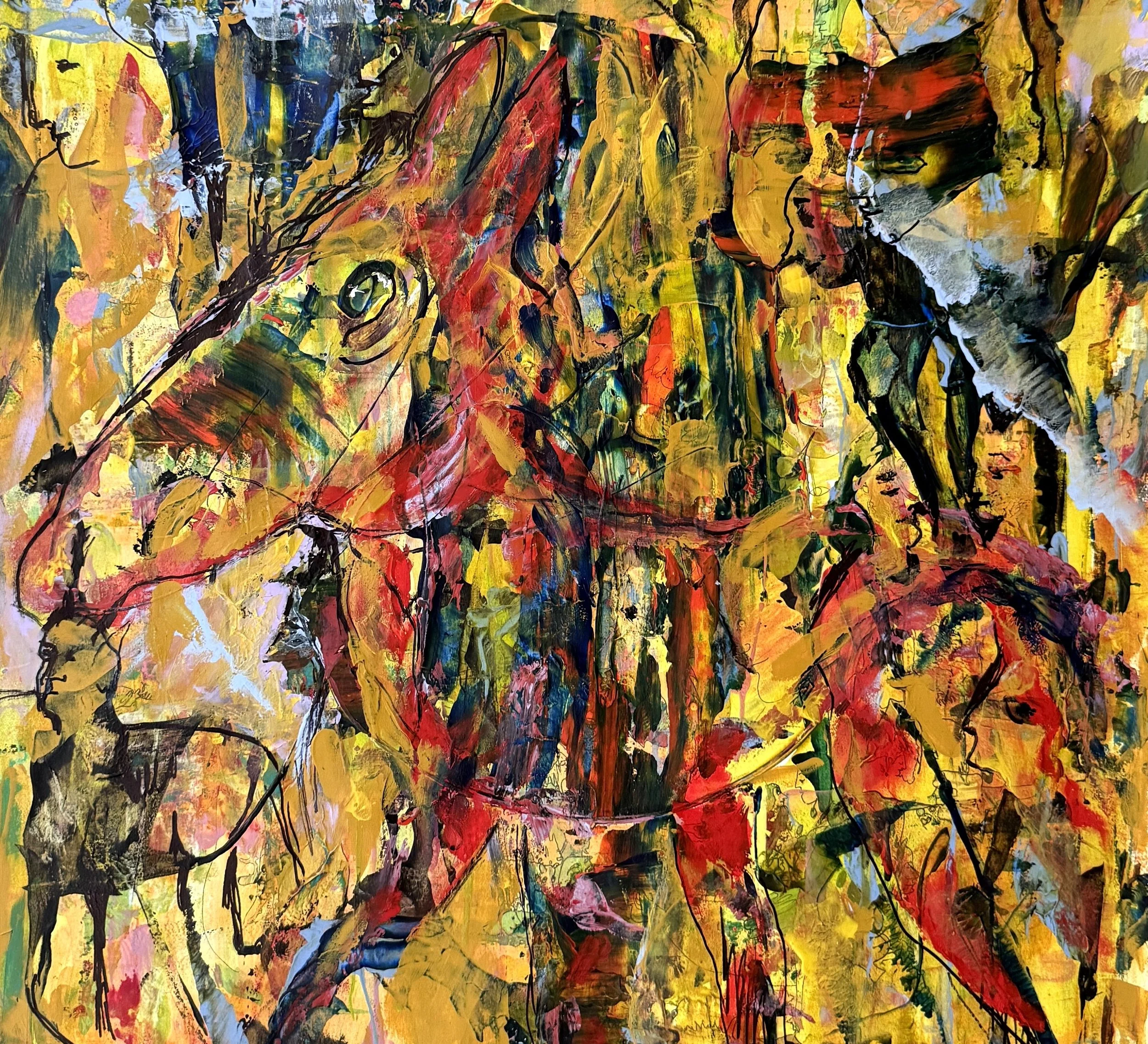 The Horse, 2026, Acrylic and Ink on Paper, 30x22, detail 1.jpg