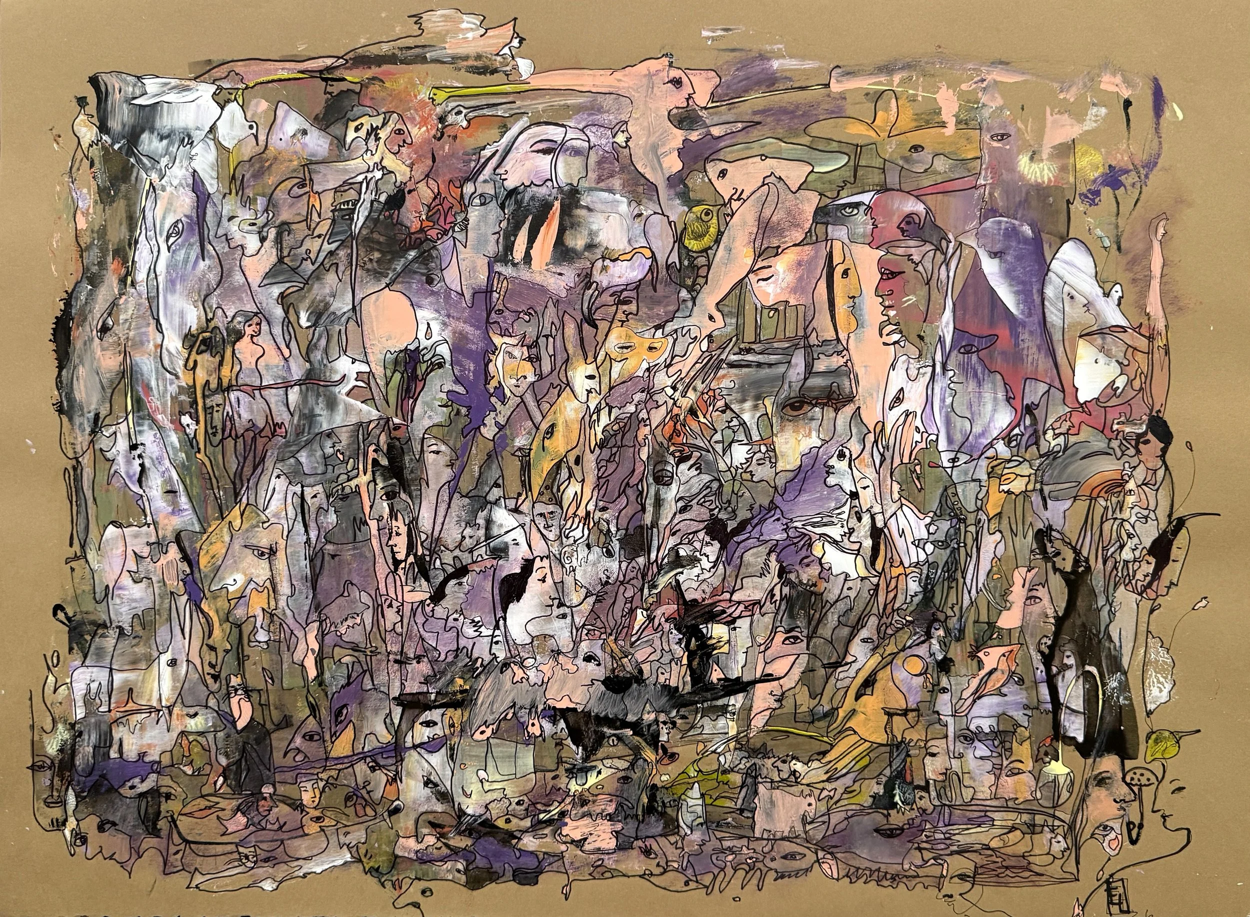 Town, 2026, Acrylic and Ink on Paper, 22x30.jpg