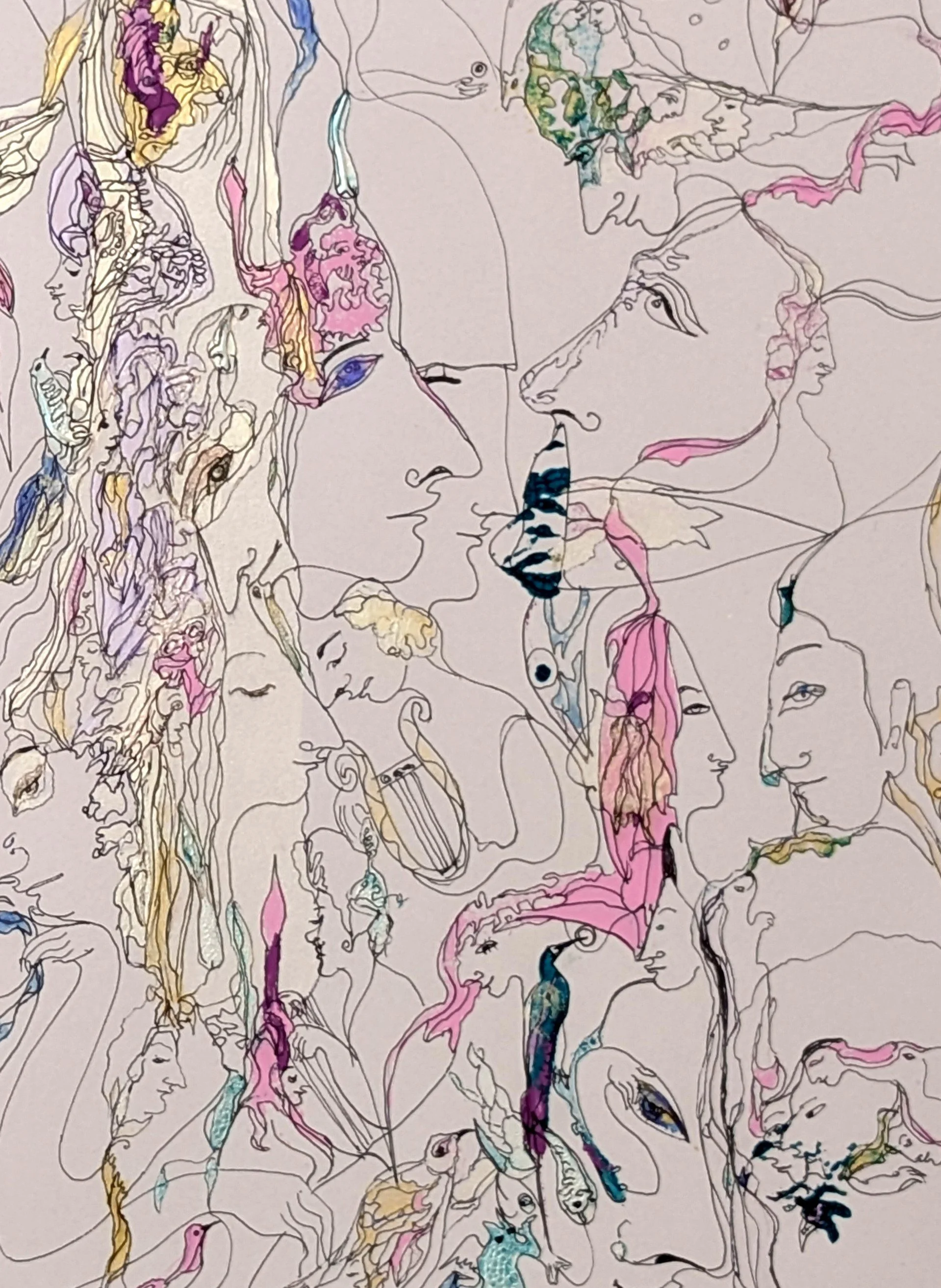 A Feeling of Harmony, 2025, Acrylic and Ink on Paper, 30x22, Fragment2.jpg