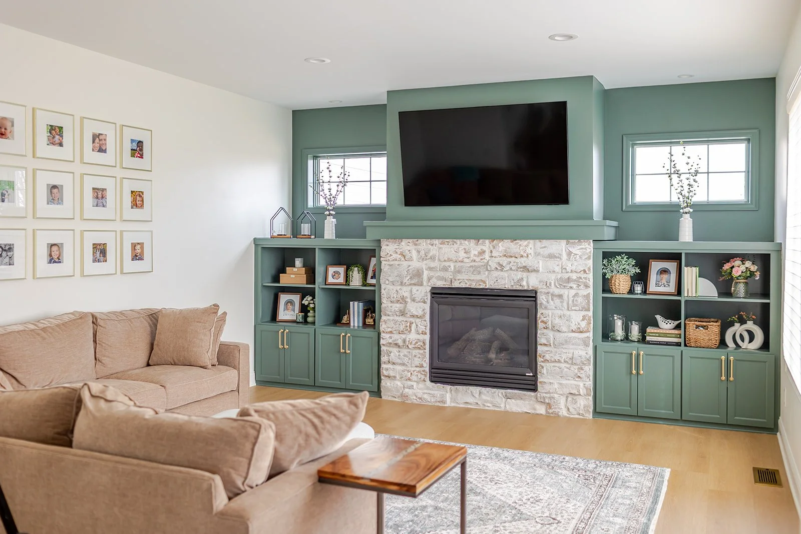 These built-ins were such a fun project to bring to life.

Huge credit to the @solidgroundconstructionco for the vision here. Color drenching the walls and cabinets in "SW Succulent" was a bold choice, and it absolutely paid off. The space 