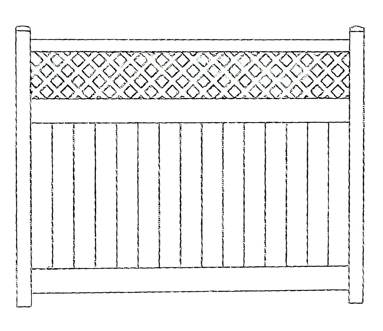 6' Privacy w/ lattice top