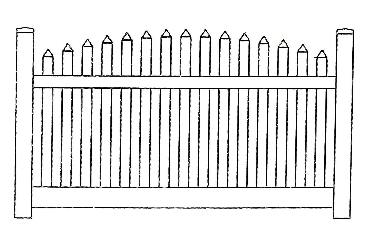 3' or 4' Reversed Scalloped Picket