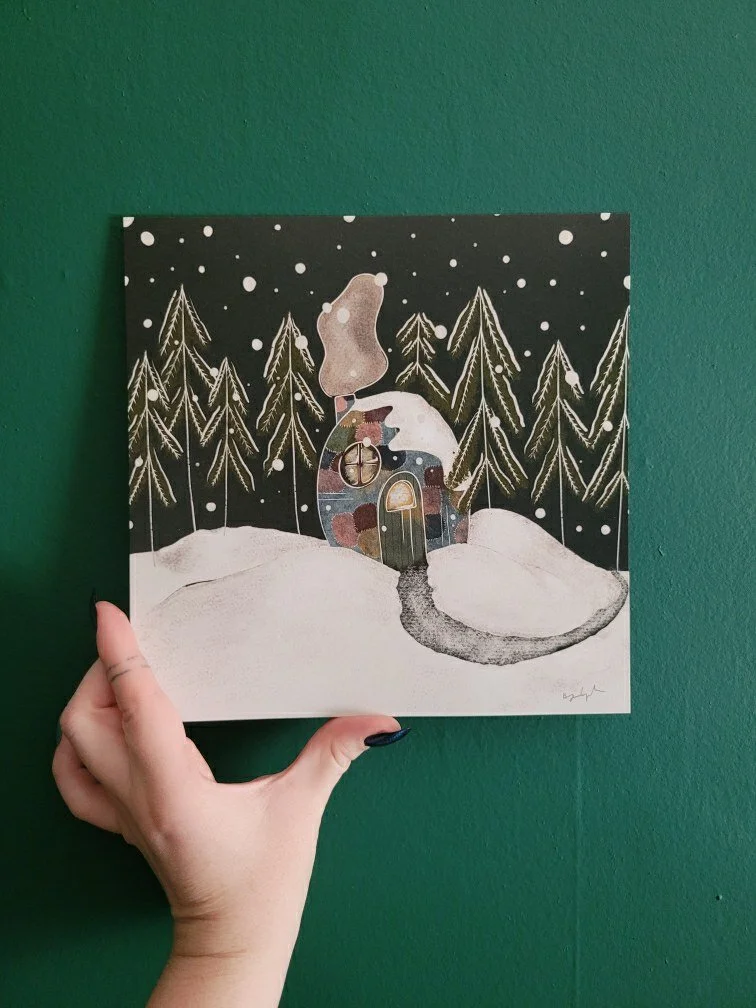 Digital Illustration (print) Patchwork Cottage