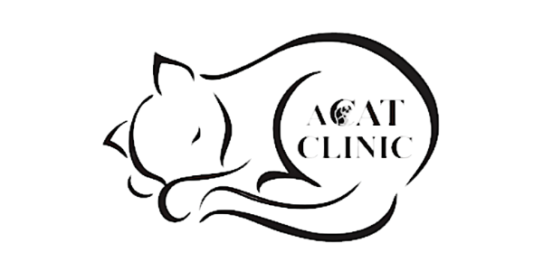 Logo of a cat with the words 'Cat Clinic' inside a speech bubble.