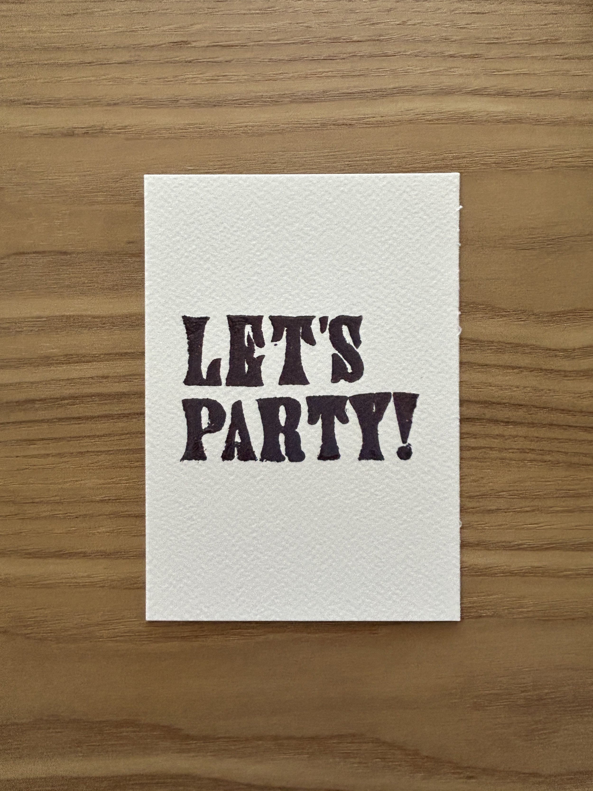 Let’s party postcard