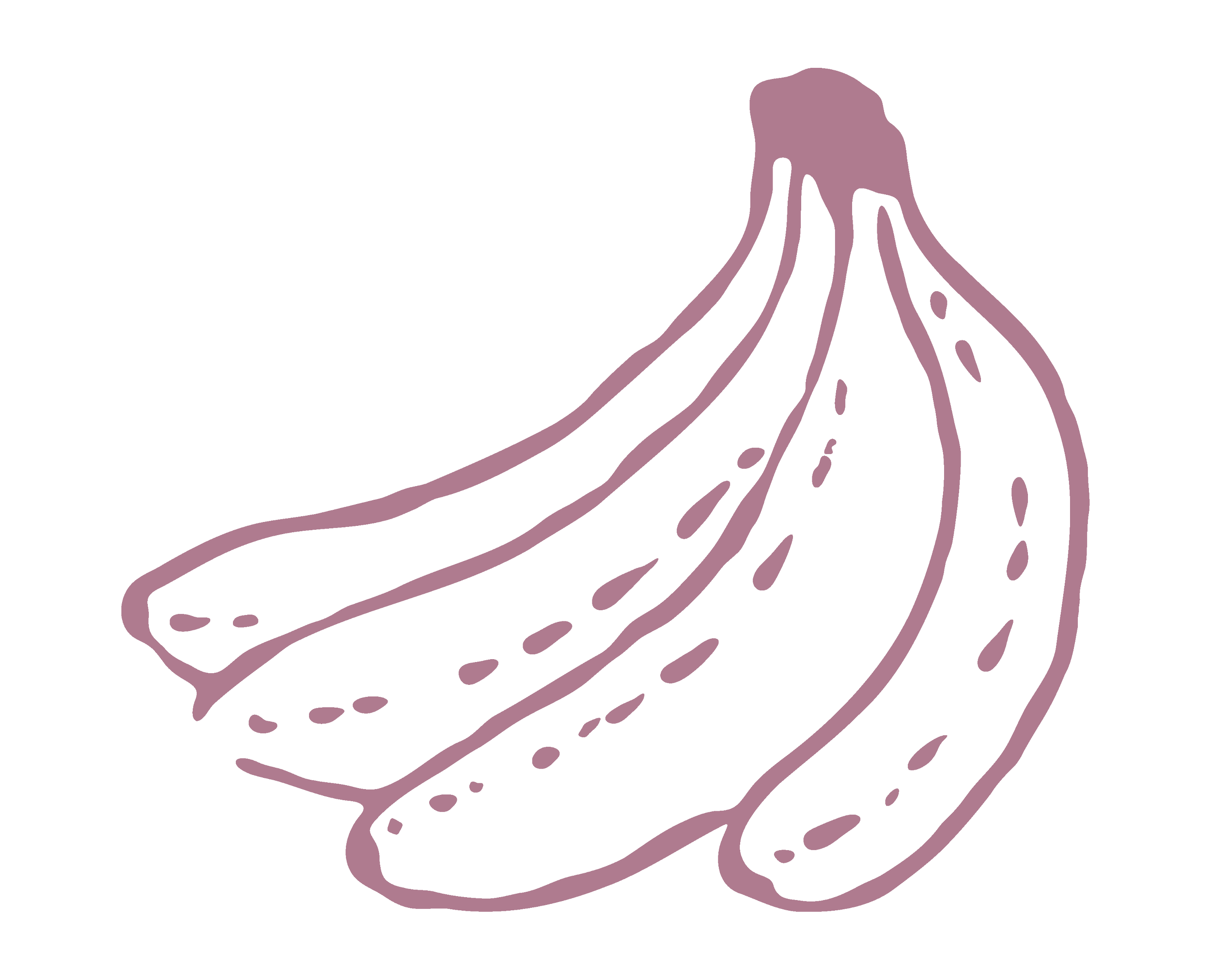 Eine Grafik einer Banane in hell violett