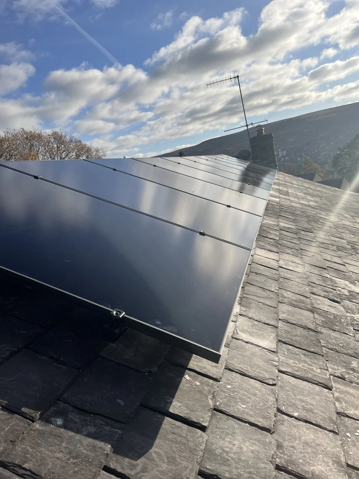 In-roof solar installation on building