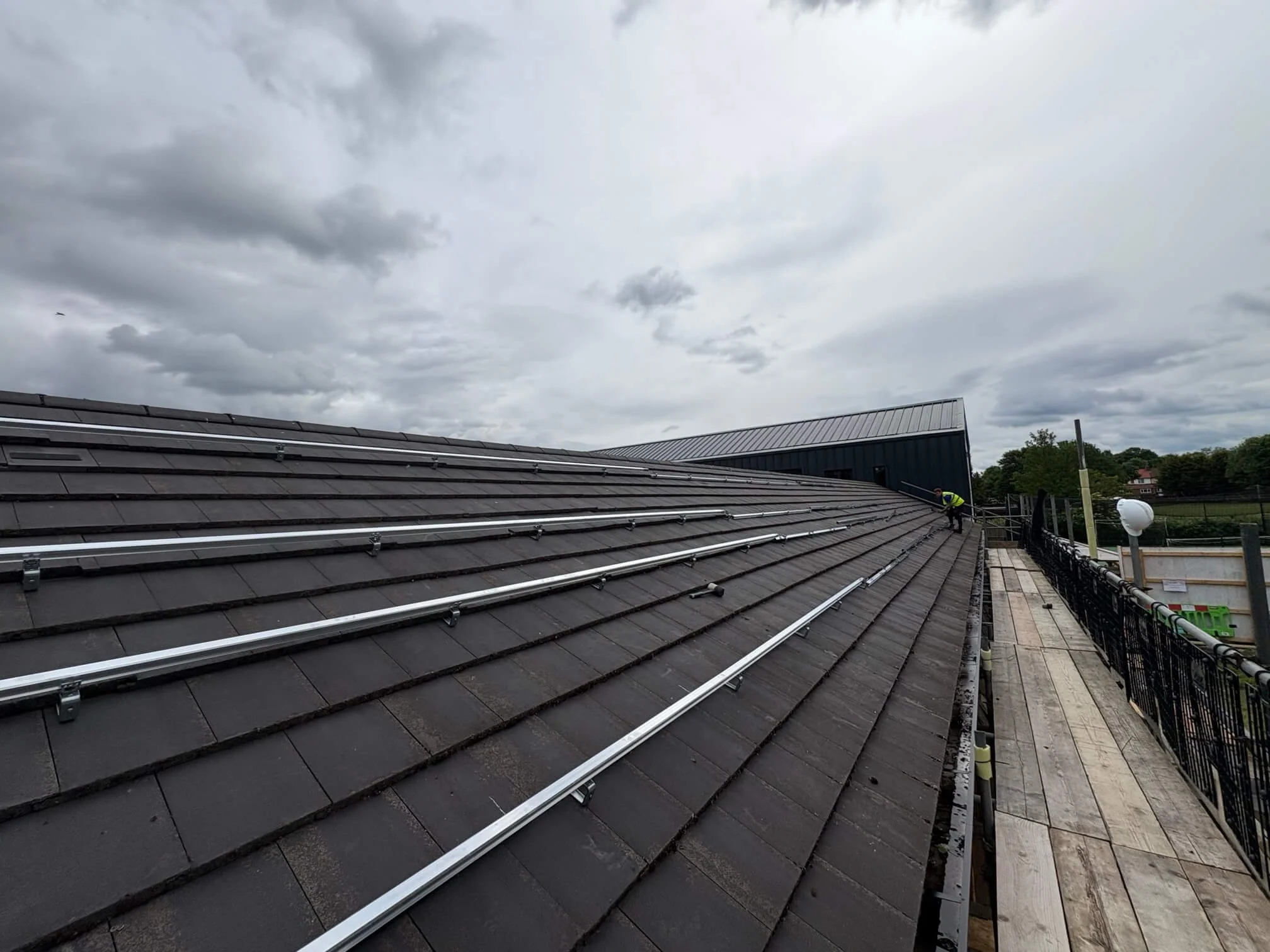 Prepping the roof of an educational facility for solar panels