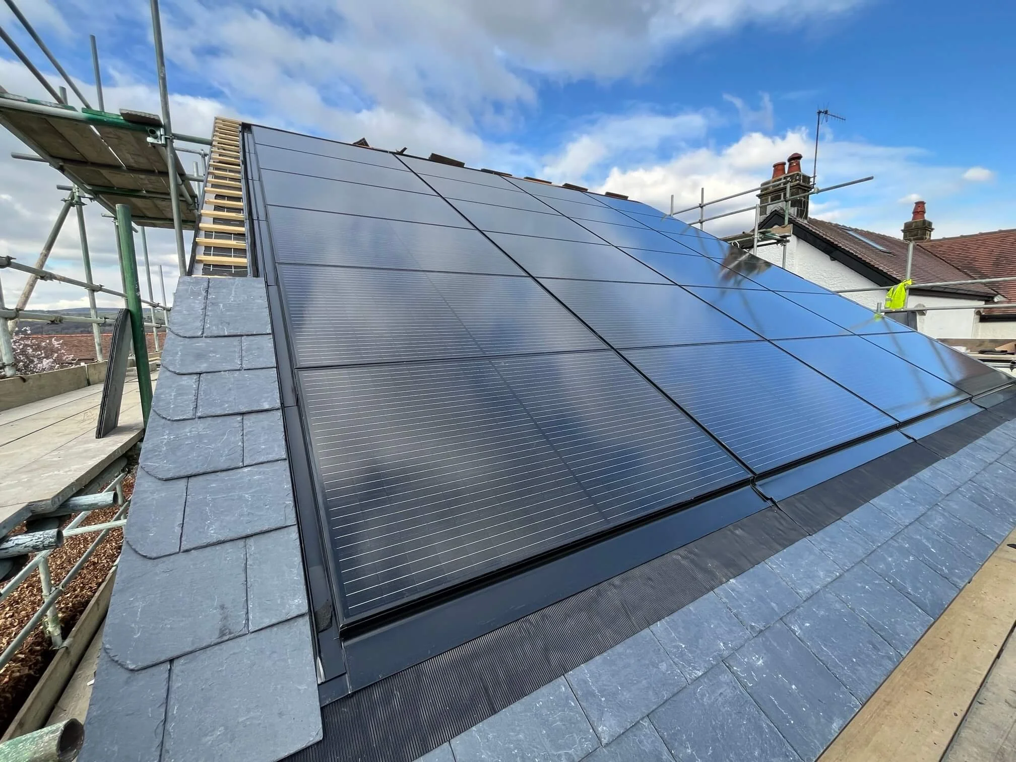 Residential in roof solar installation nearly completed