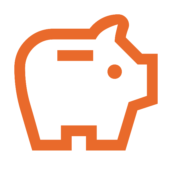 Piggy bank icon representing solar energy savings for homeowners