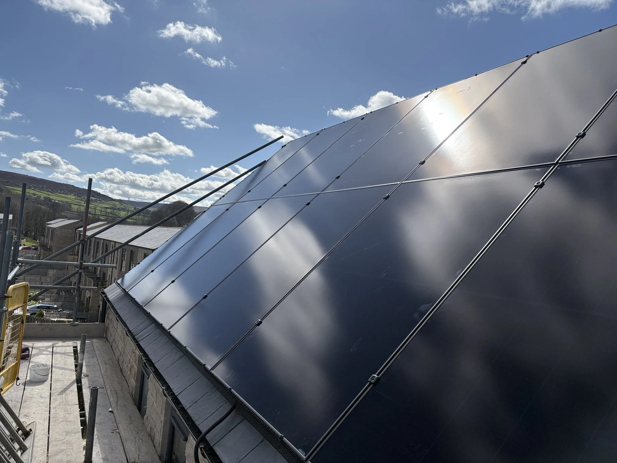 Residential property with clean energy solar array fitted by P4 Solar