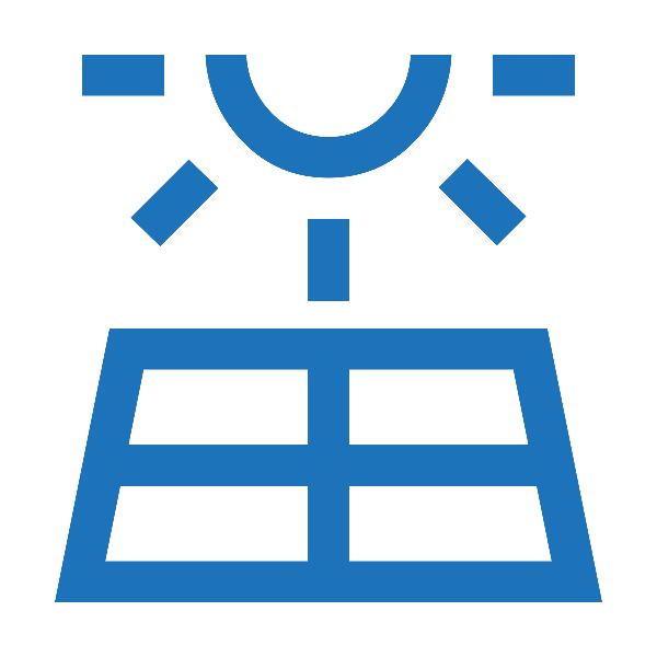 Solar power icon blue