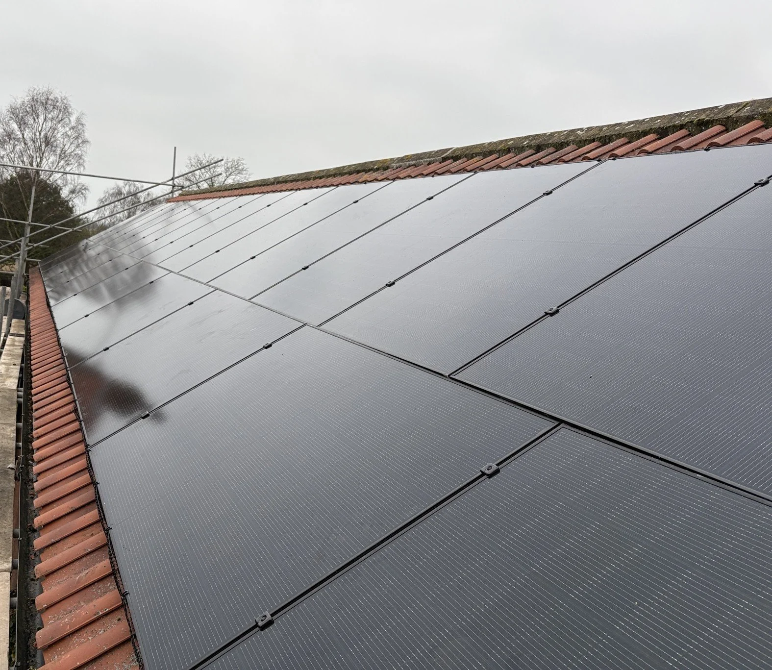 High efficiency solar panels installed on a residential roof in Selby