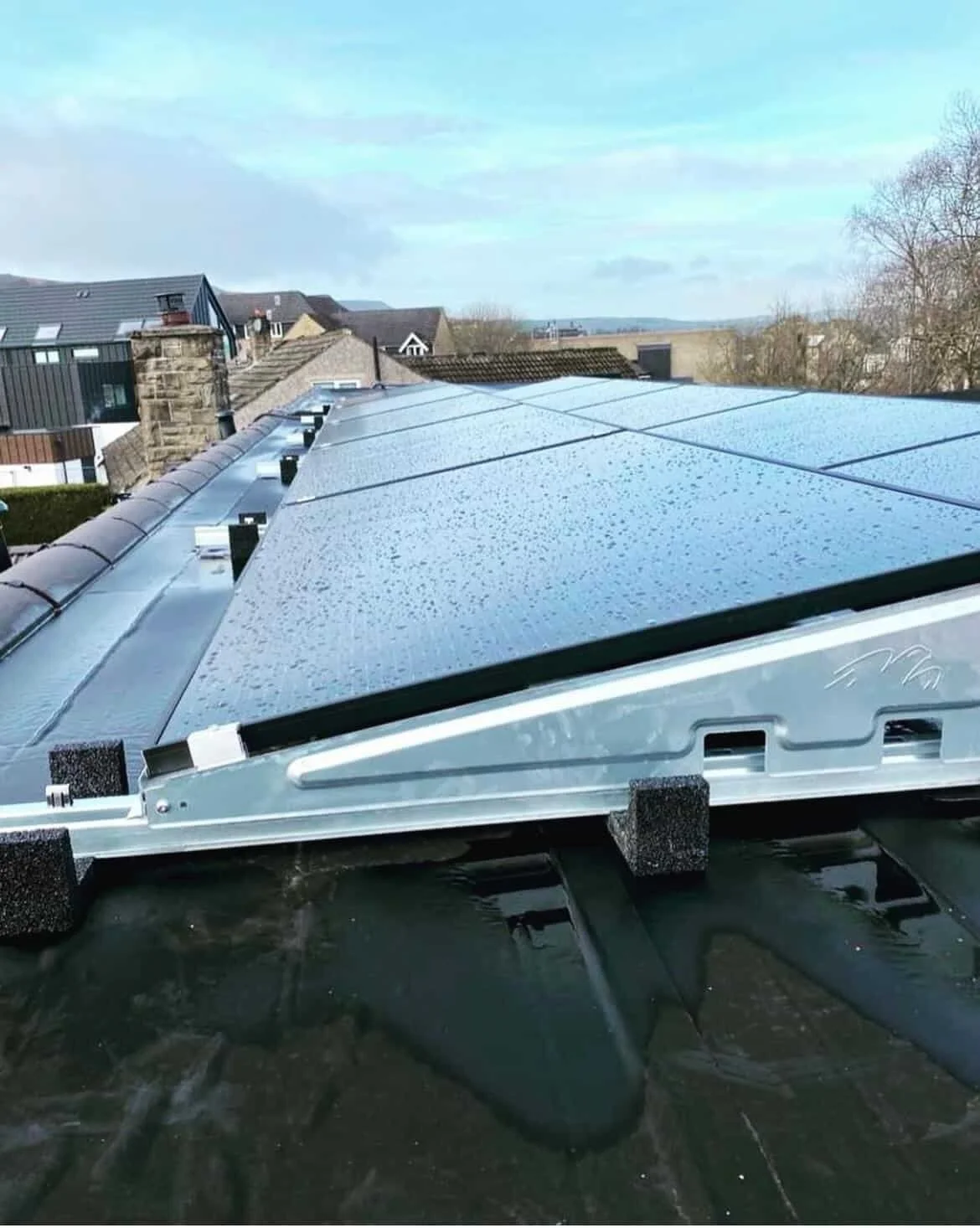 Commercial building in Lancaster with in-roof solar panels