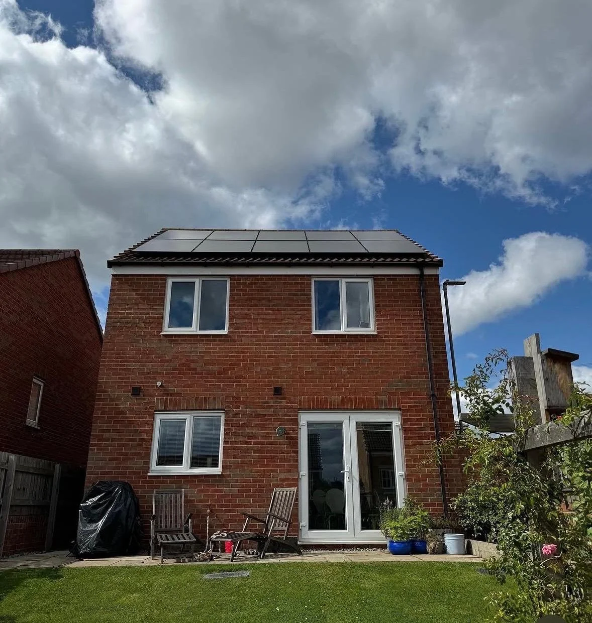 On roof solar on a detached home in Doncaster