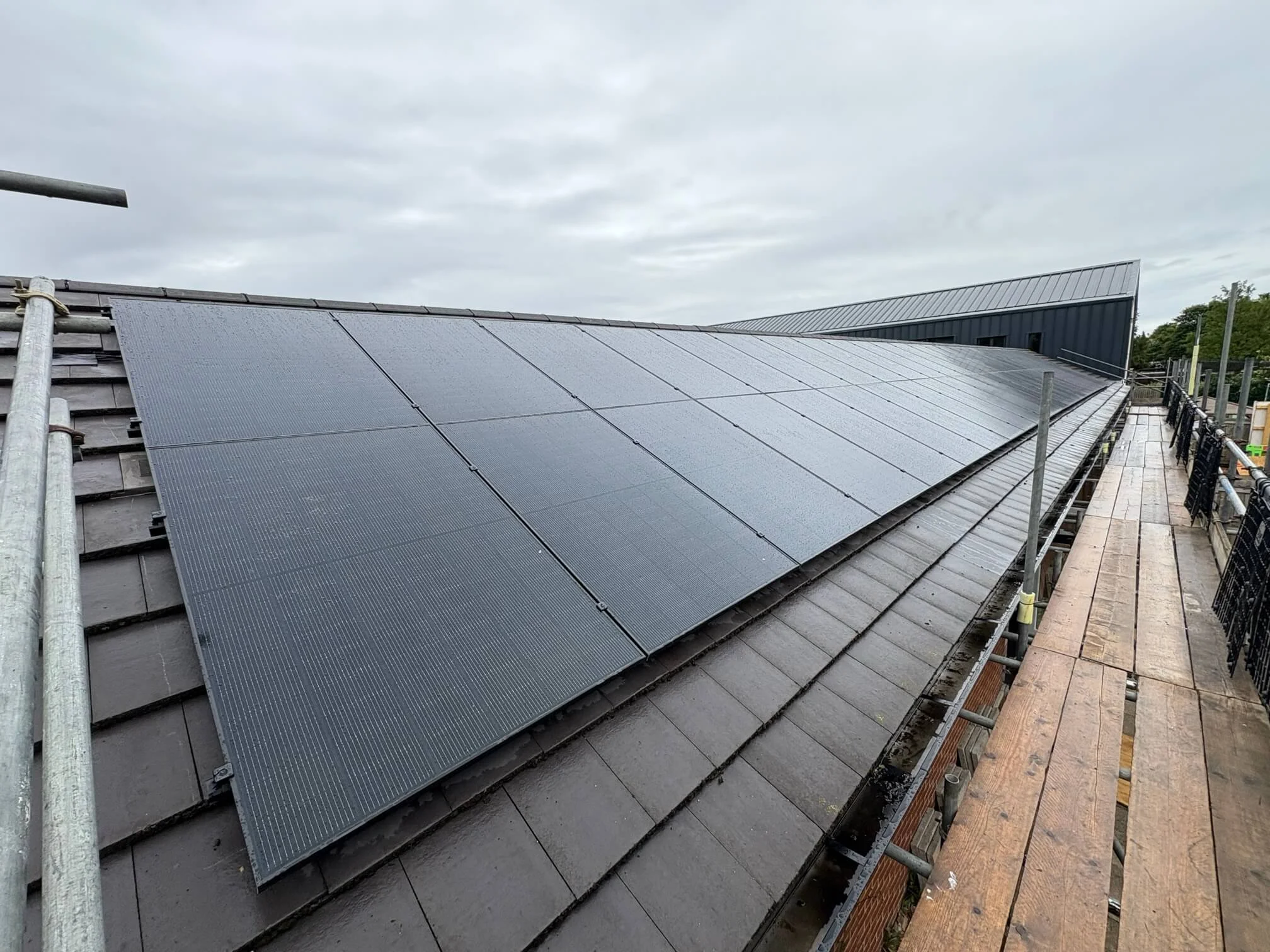 Solar panels on the roof of a specialist educational facility