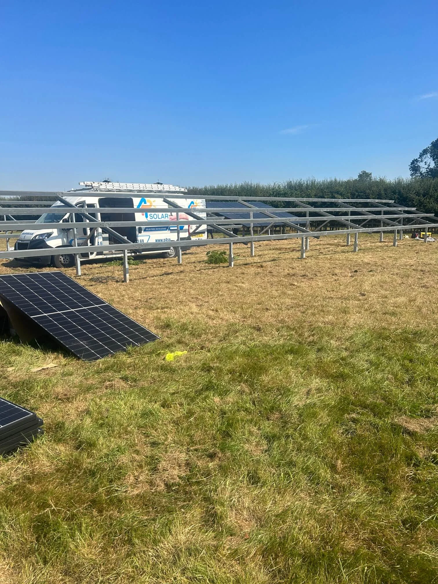 P4 Solar at work on the off grid solar installation in Lincolnshire