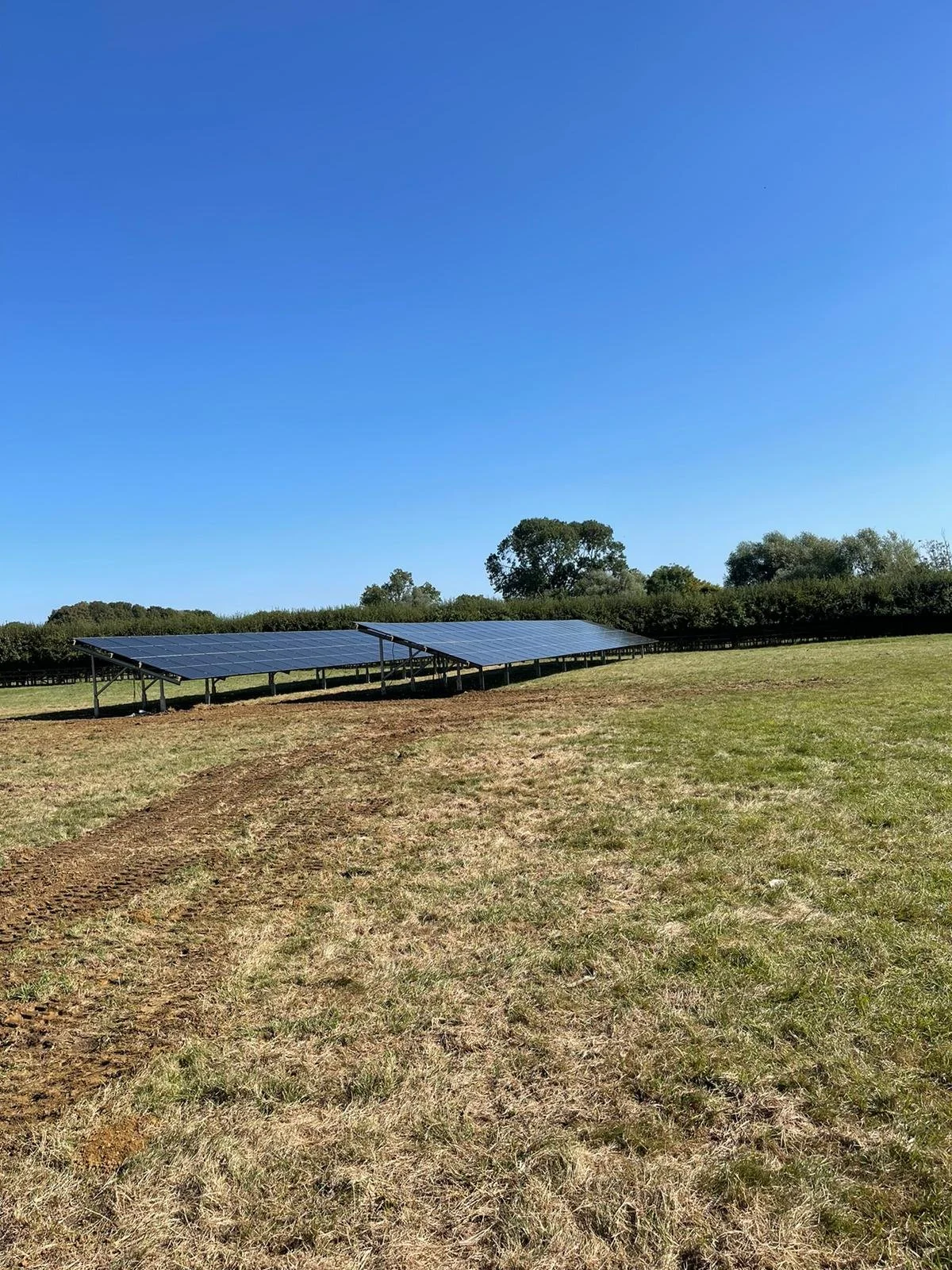 Ground mounted off grid solar installation in Lincolnshire