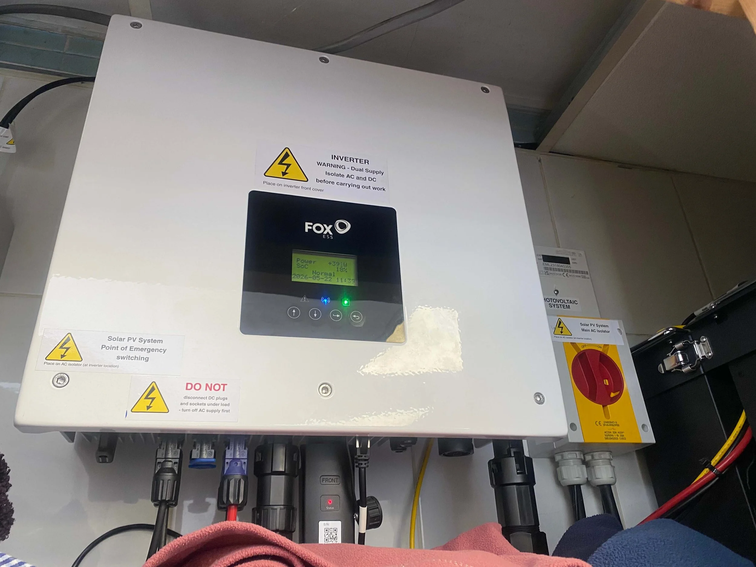 Solar inverter at Pudsey fish and chips