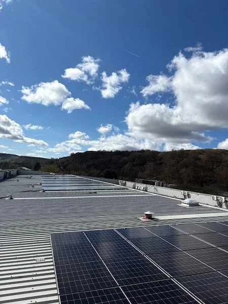 Commercial in-roof solar panel installation
