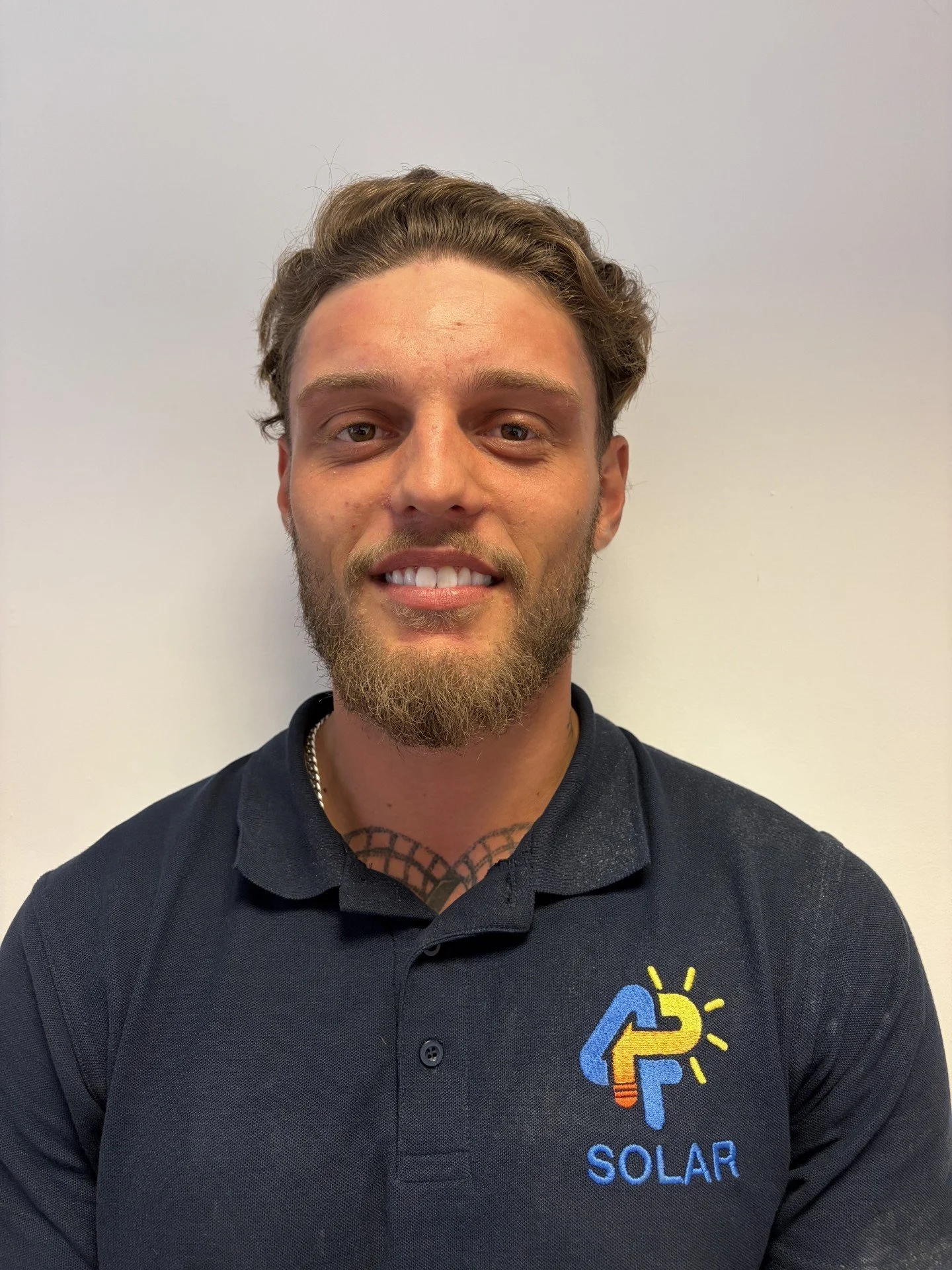 Photo of Harvey Ashton, Solar Installer at P4 Solar, completing residential and commercial solar panel installations across West Yorkshire.