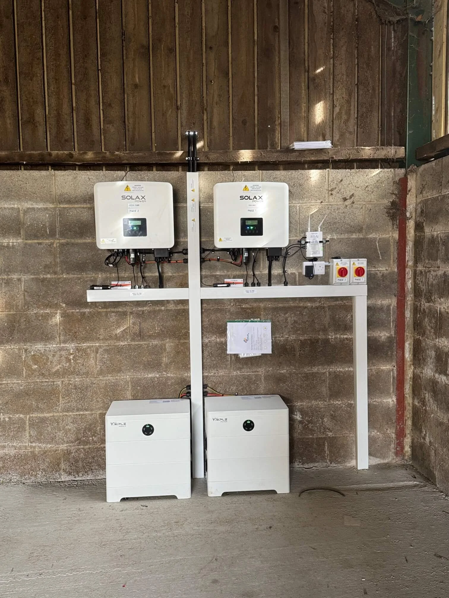 Battery installation for solar installation at parrot sanctuary