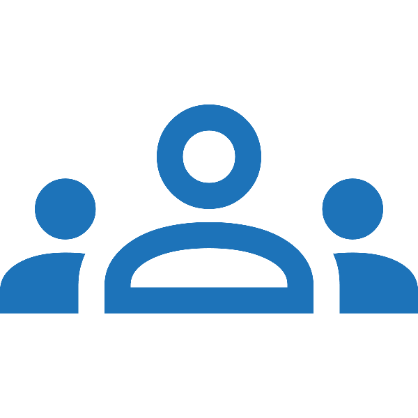 Blue team icon with three figures